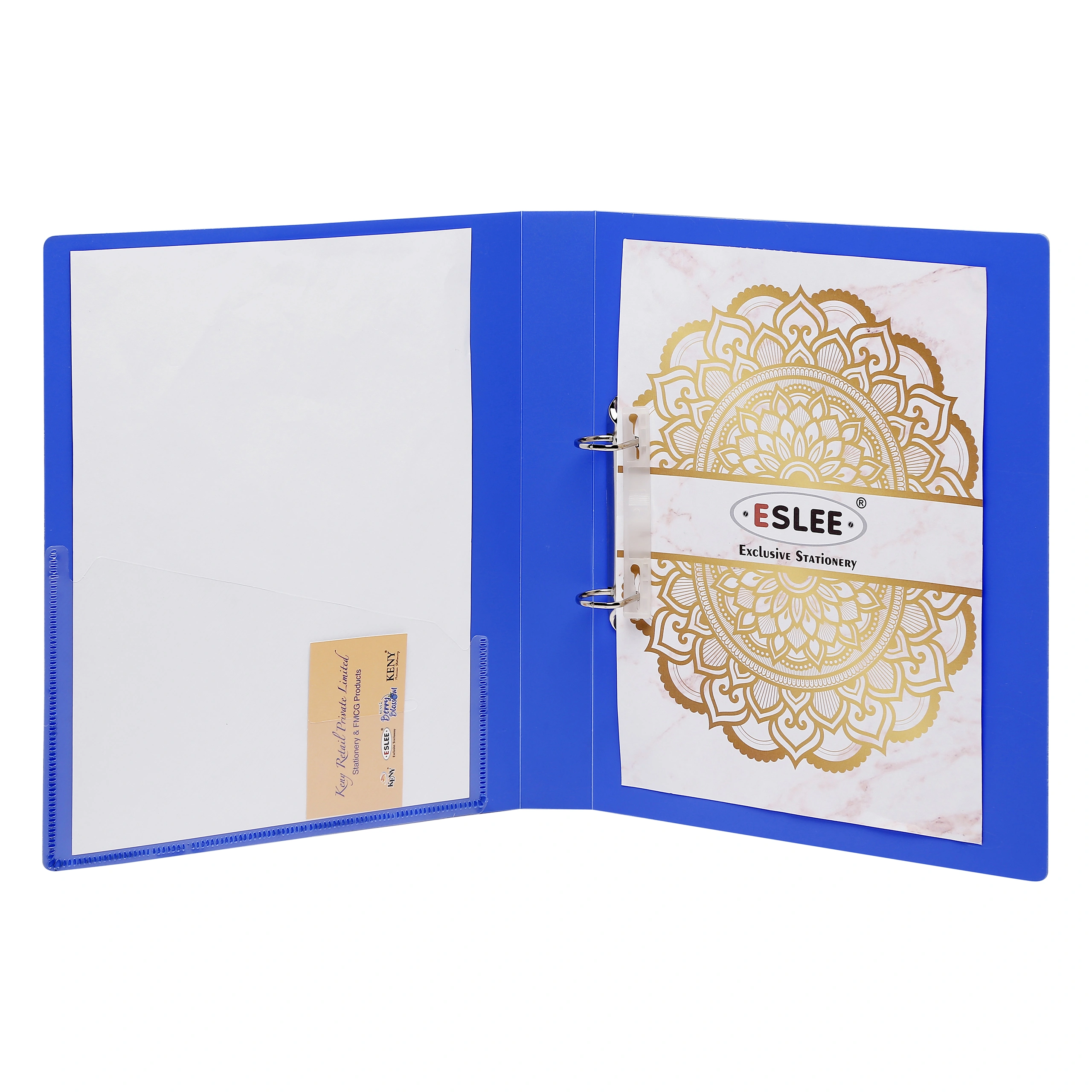 Eslee Ring Binder | Best for A4 Size Paper | 2D Shaped 16mm Rings | D Shaped Ring Clip |(EO51A42D16)-DarkBlue-A4-2D Shaped With 16mm Rings-5