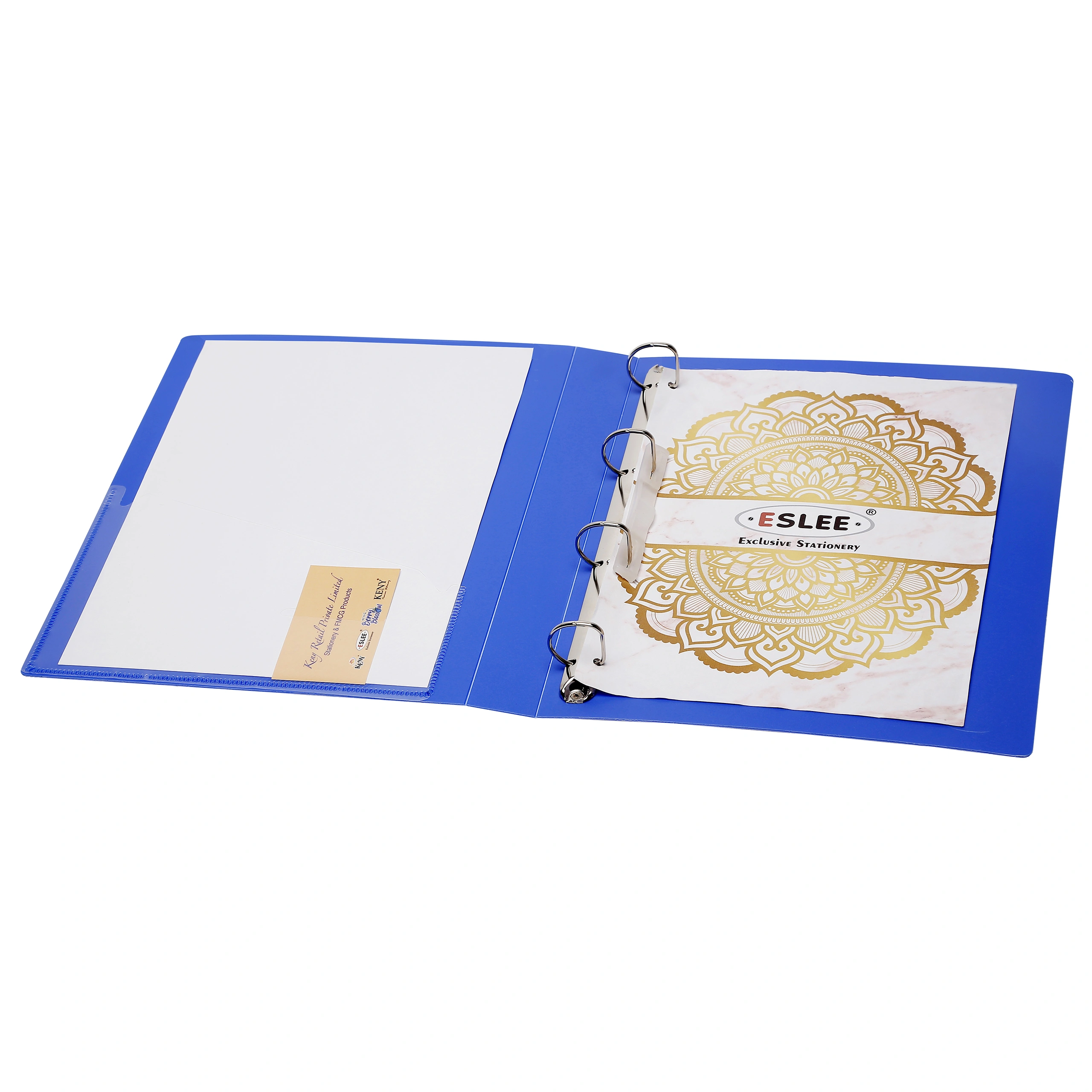 Eslee Ring Binder | Best for A4 Size Paper | 4D Shaped 16mm Rings | D Shaped Ring Clip | (EO51A44D16)-DarkBlue-A4-4D Shaped With 16mm Rings-4