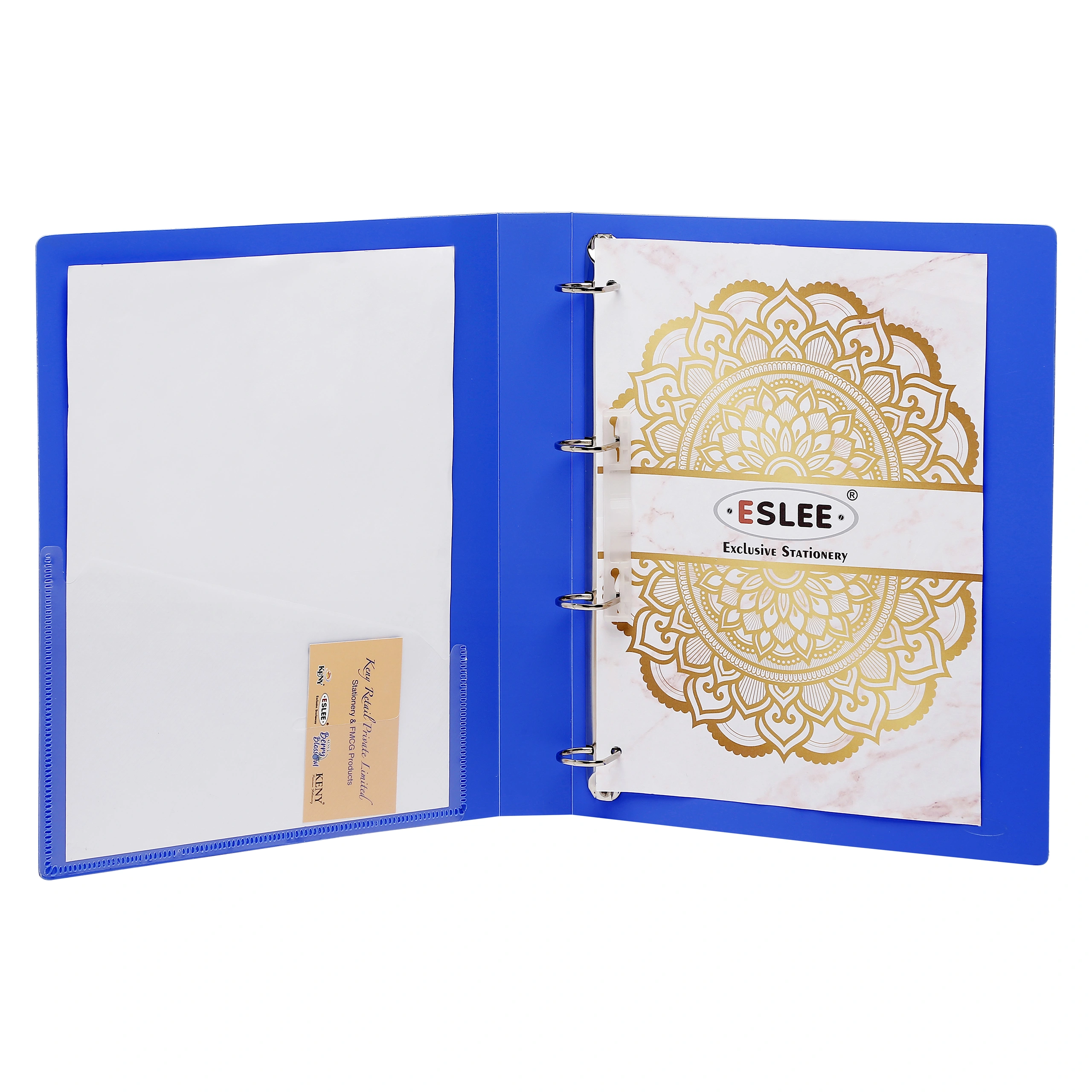 Eslee Ring Binder | Best for A4 Size Paper | 4D Shaped 16mm Rings | D Shaped Ring Clip | (EO51A44D16)-DarkBlue-A4-4D Shaped With 16mm Rings-5