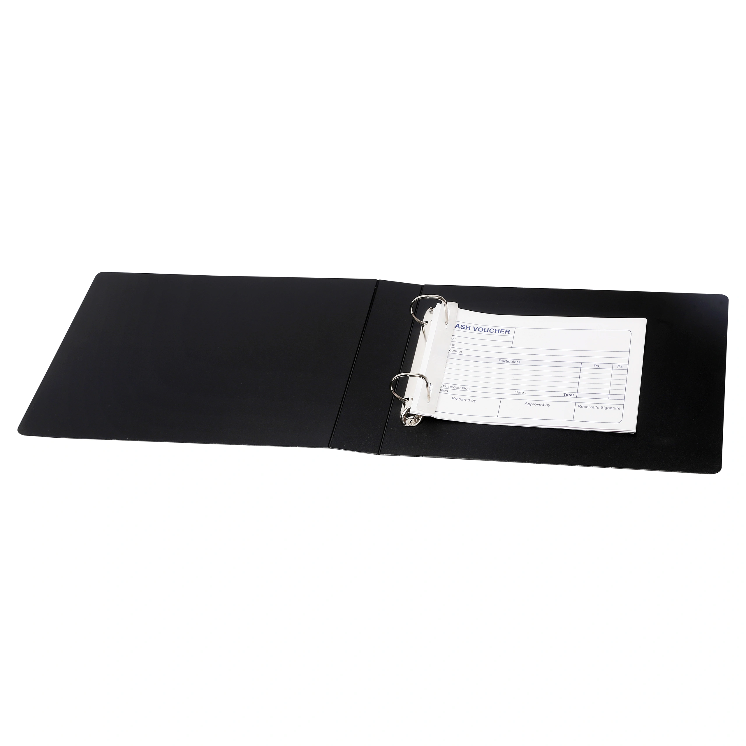 Eslee Ring Binder | Cheque Book Size| Best for A5 Size Paper | 2D Shaped 25mm Rings | D Shaped Ring Clip |(EO54A52D25)-Black-A5-2D Shaped  With 25mm Rings-4