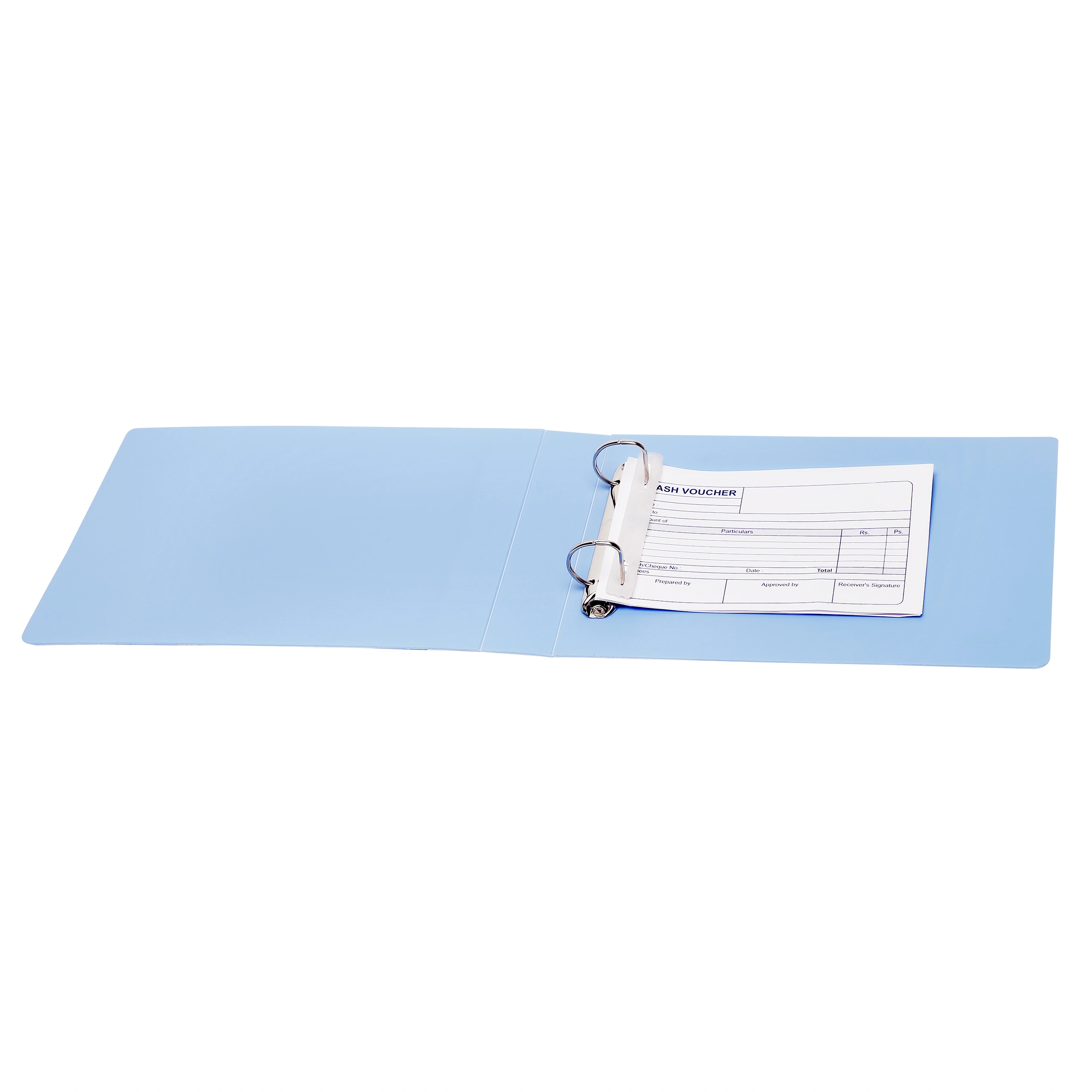 Eslee Ring Binder | Cheque Book Size| Best for A5 Size Paper | 2D Shaped 25mm Rings | D Shaped Ring Clip |(EO54A52D25)-LightBlue-A5-2D Shaped  With 25mm Rings-4