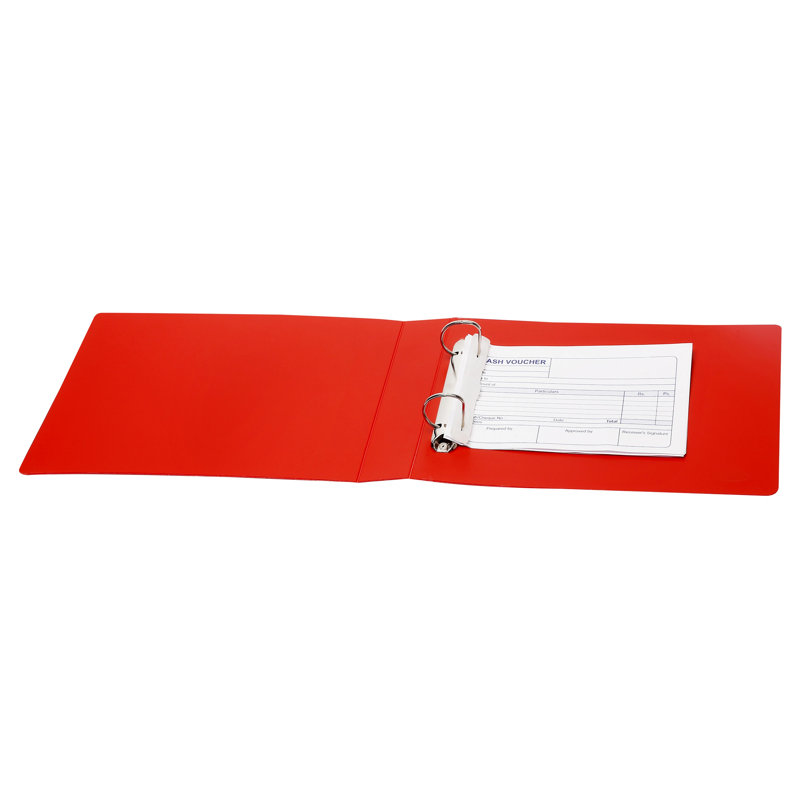 Eslee Ring Binder | Cheque Book Size| Best for A5 Size Paper | 2D Shaped 25mm Rings | D Shaped Ring Clip |(EO54A52D25)-Red-A5-2D Shaped  With 25mm Rings-4