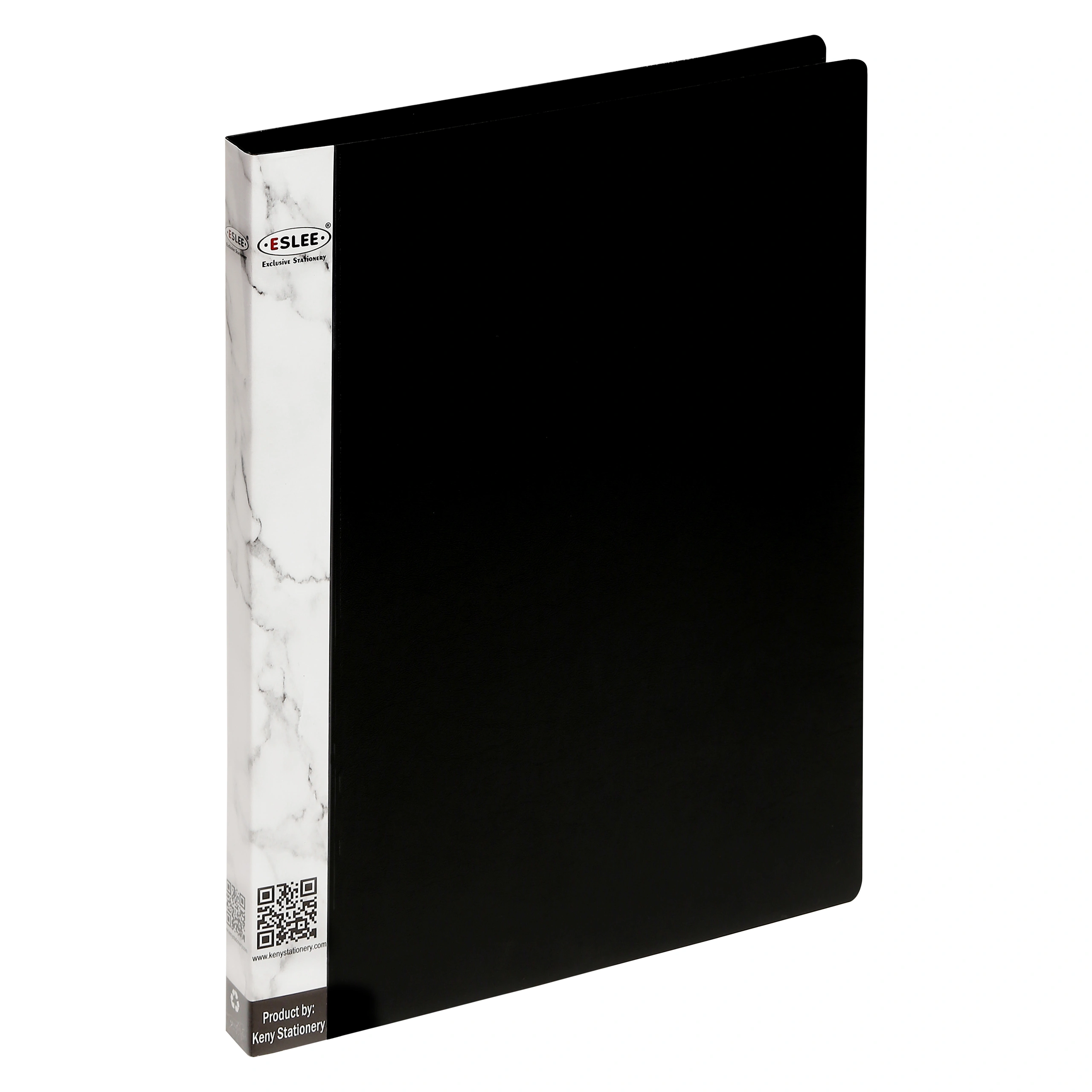 Eslee Ring Binder | Best for FC Size Paper | 2D Shaped 25mm Rings | D Shaped Ring Clip | (EO54FC2D25)-Black-FC-2D Shaped With 25mm Rings-5