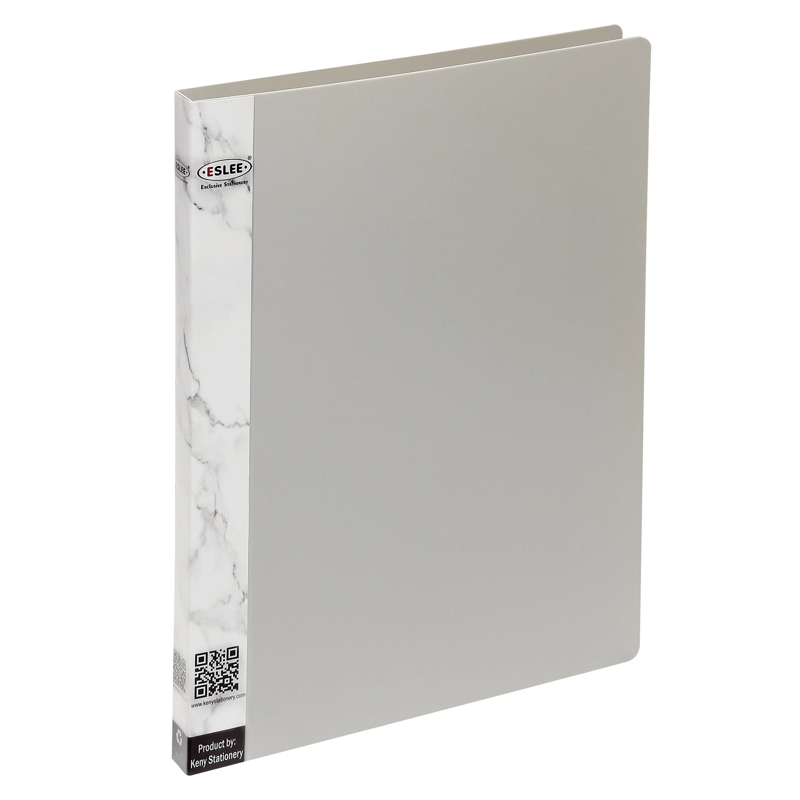 Eslee Ring Binder | Best for A4 Size Paper | 2D Shaped 25mm Rings | D Shaped Ring Clip |(EO54A42D25)-Grey-A4-2D Shaped With 25mm Rings-2