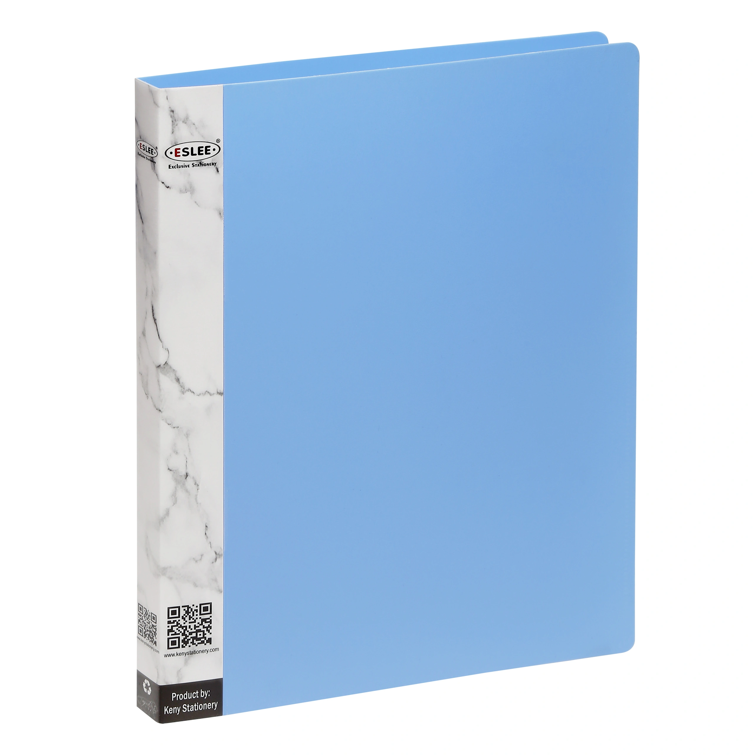 Eslee Ring Binder | Best for FC Size Paper | 4D Shaped 25mm Rings | D Shaped Ring Clip | (EO54FC4D25 )-Light Blue-FC-4D Shaped with 25mm Rings-5