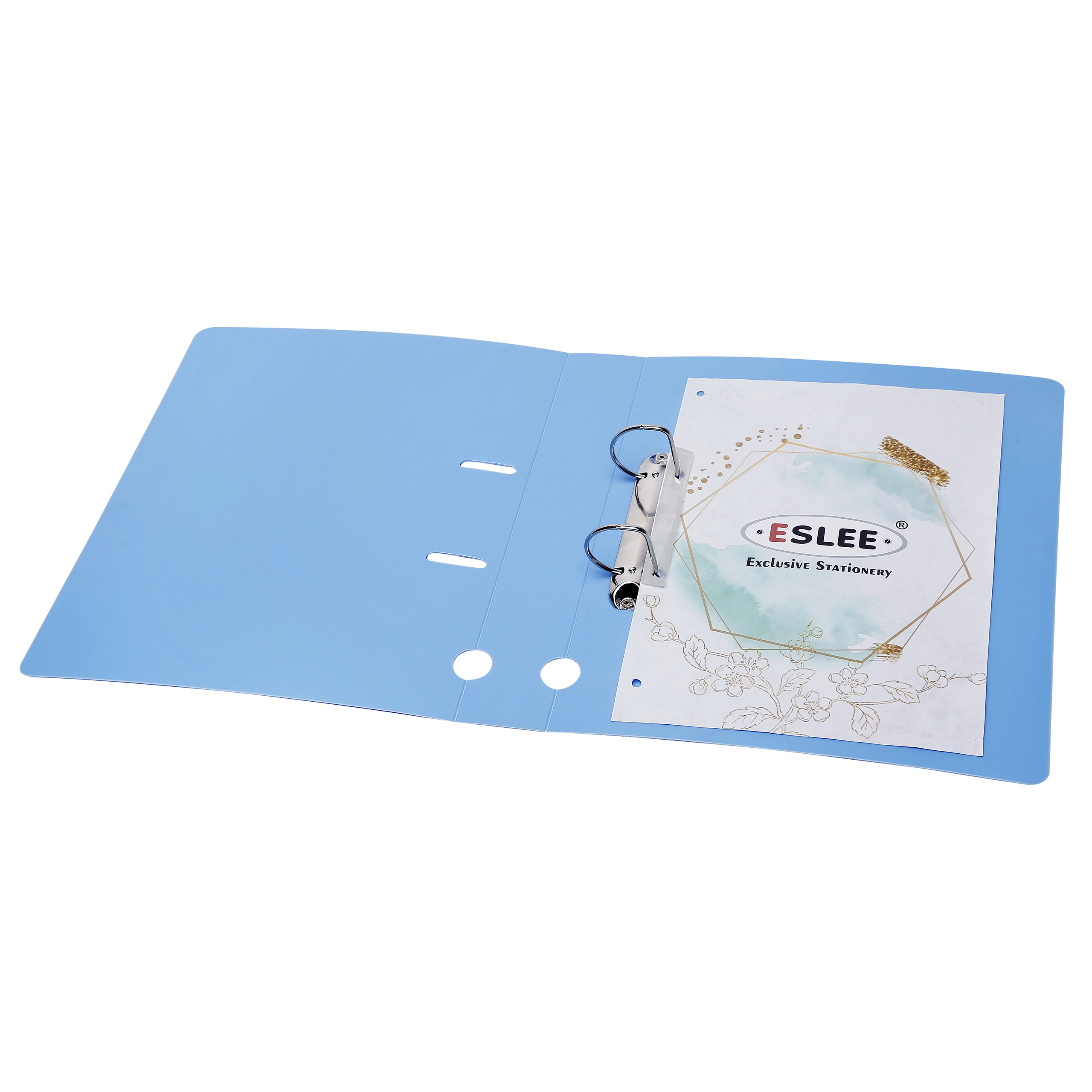 Eslee Ring Binder | Best for A4 Size Paper | 2D Shaped 50mm Rings | D Shaped Ring Clip | (EO55A42D50)-LightBlue-A4-2D Shaped With 50mm Rings-5