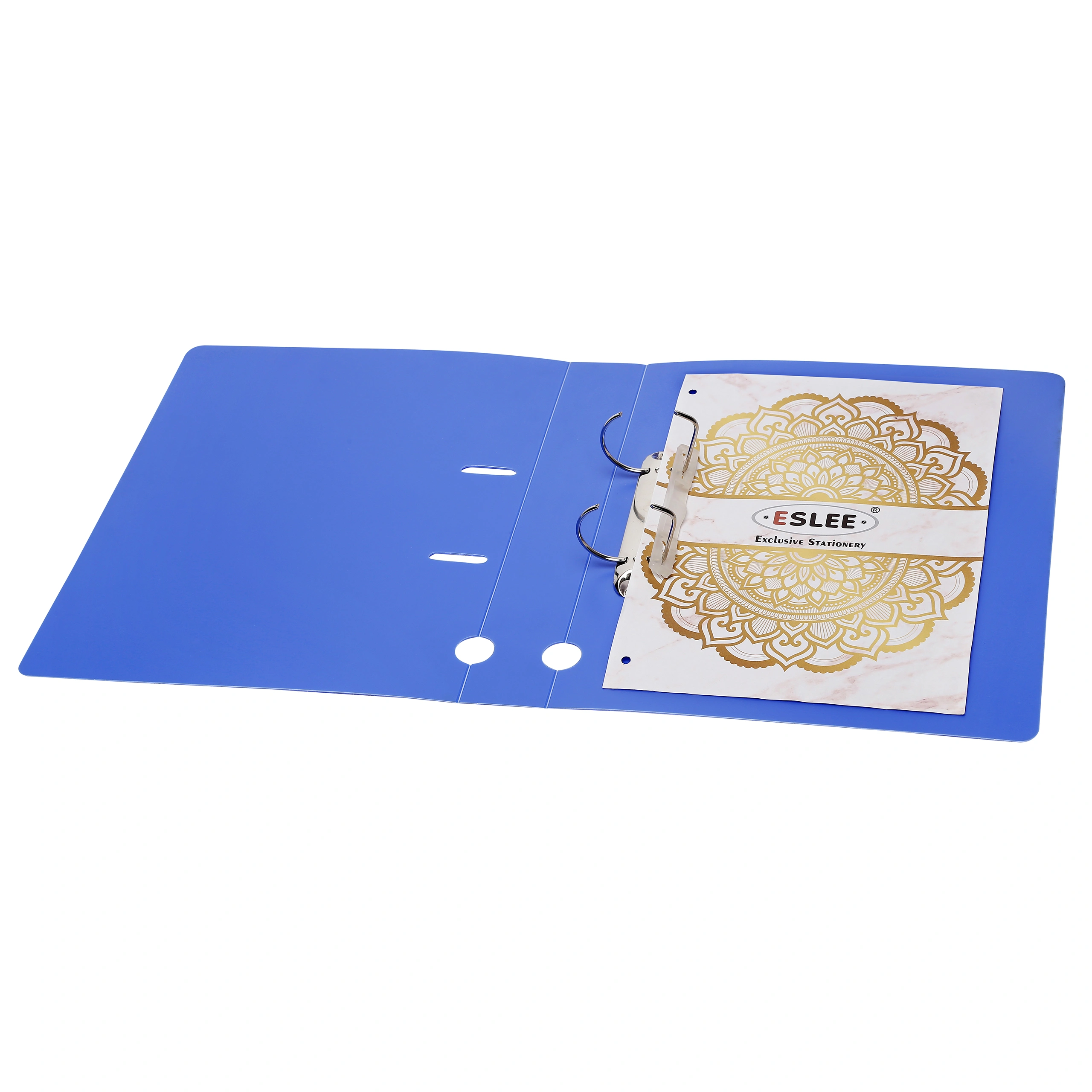 Eslee 2D Ring Binder File | 2D shaped 40mm Rings | Best for FC Size Paper | Durable Box File for Documents, Projects and Certificates | (EO55FC2D40)-Dark Blue-FC-2D shaped with 40mm Rings-5