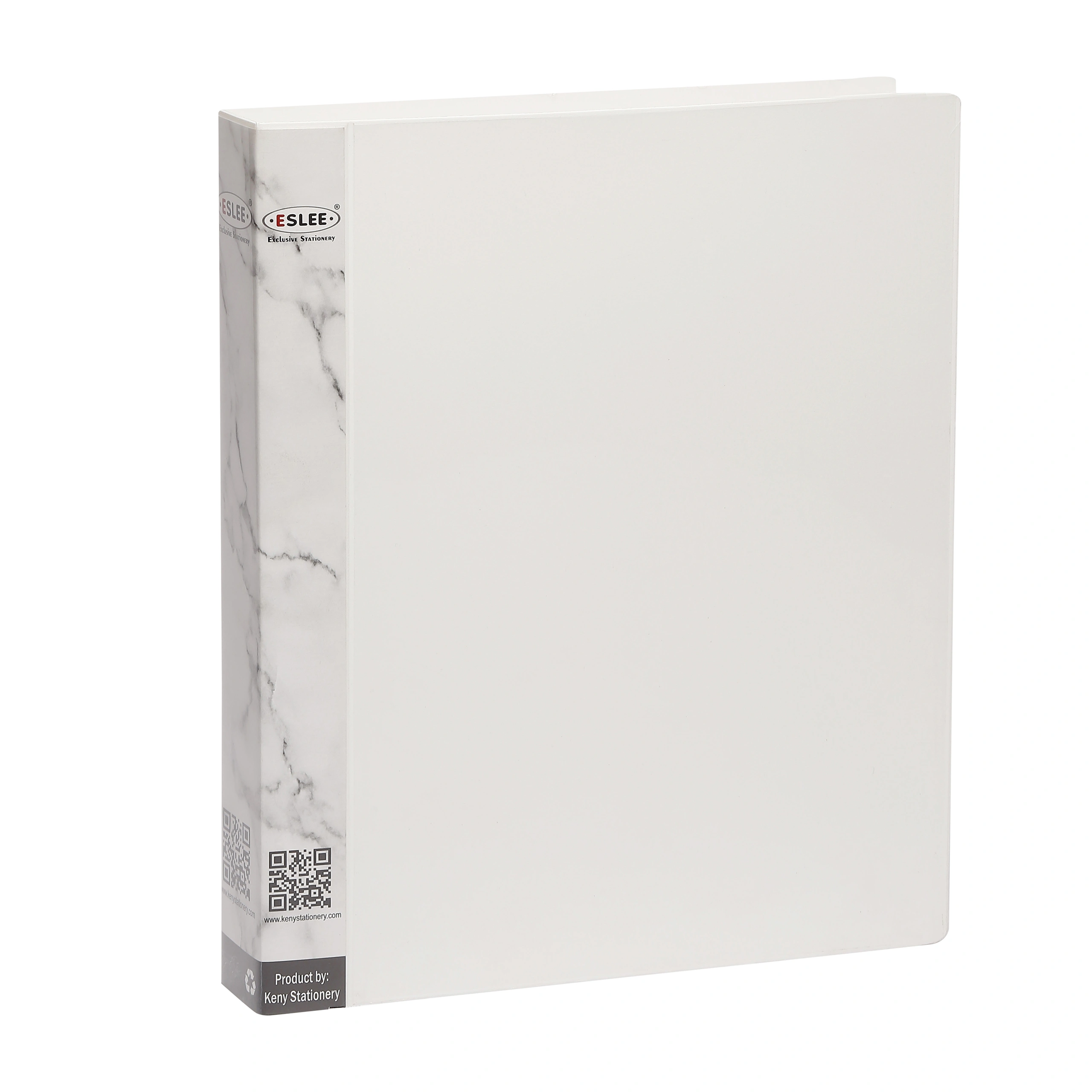 Eslee Ring Binder | Best for FC Size Paper | 2D Shaped 25mm Rings | Front Pocket File | D Shaped Ring Clip | (EO64FC2D25 )-2D Shaped with 25mm Rings-FC-White-2