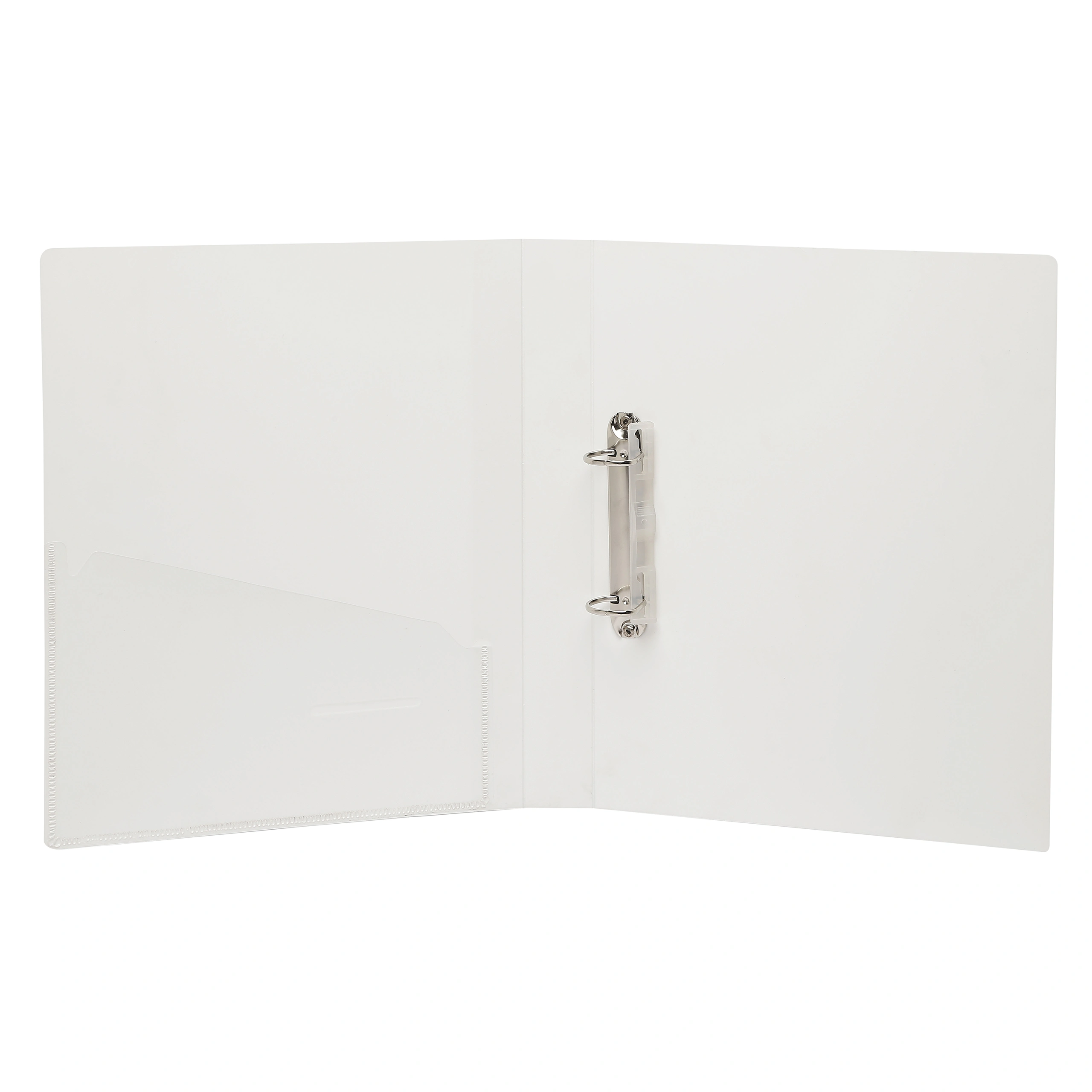 Eslee Ring Binder | Best for A4 Size Paper | 2D Shaped 25mm Rings | Front Pocket File | D Shaped Ring Clip | (EO64A42D25)-2D Shaped with 25mm Rings-A4-White-2