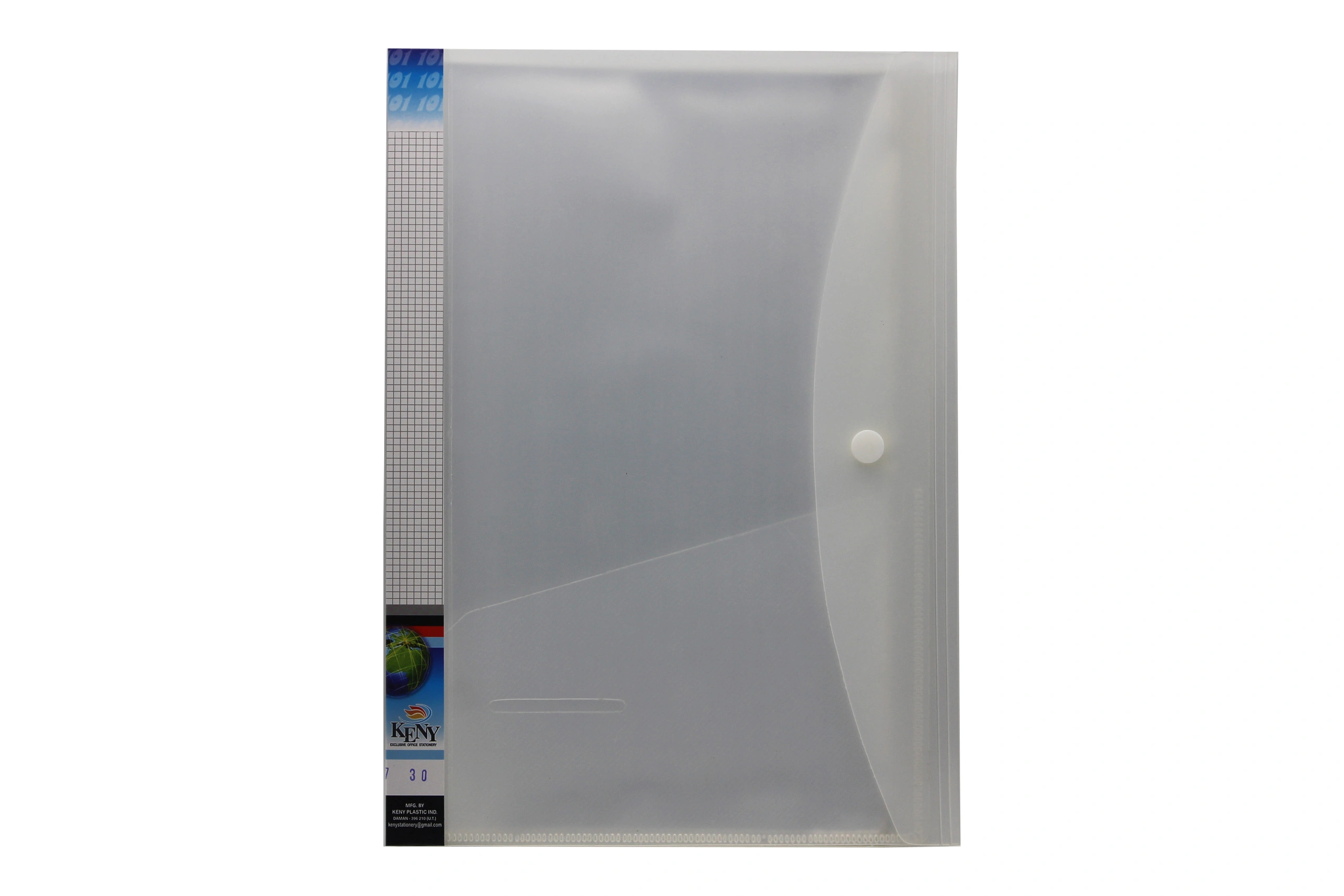 Keny Stationery Multi-utility Clear Leaf Display File | 40 Leaves or Folders | Best for FC Size Paper | Clear Book with Button Flap for Documents, Projects and Certificates | (857FC40F)-BLUE-FC-40 Folders-9