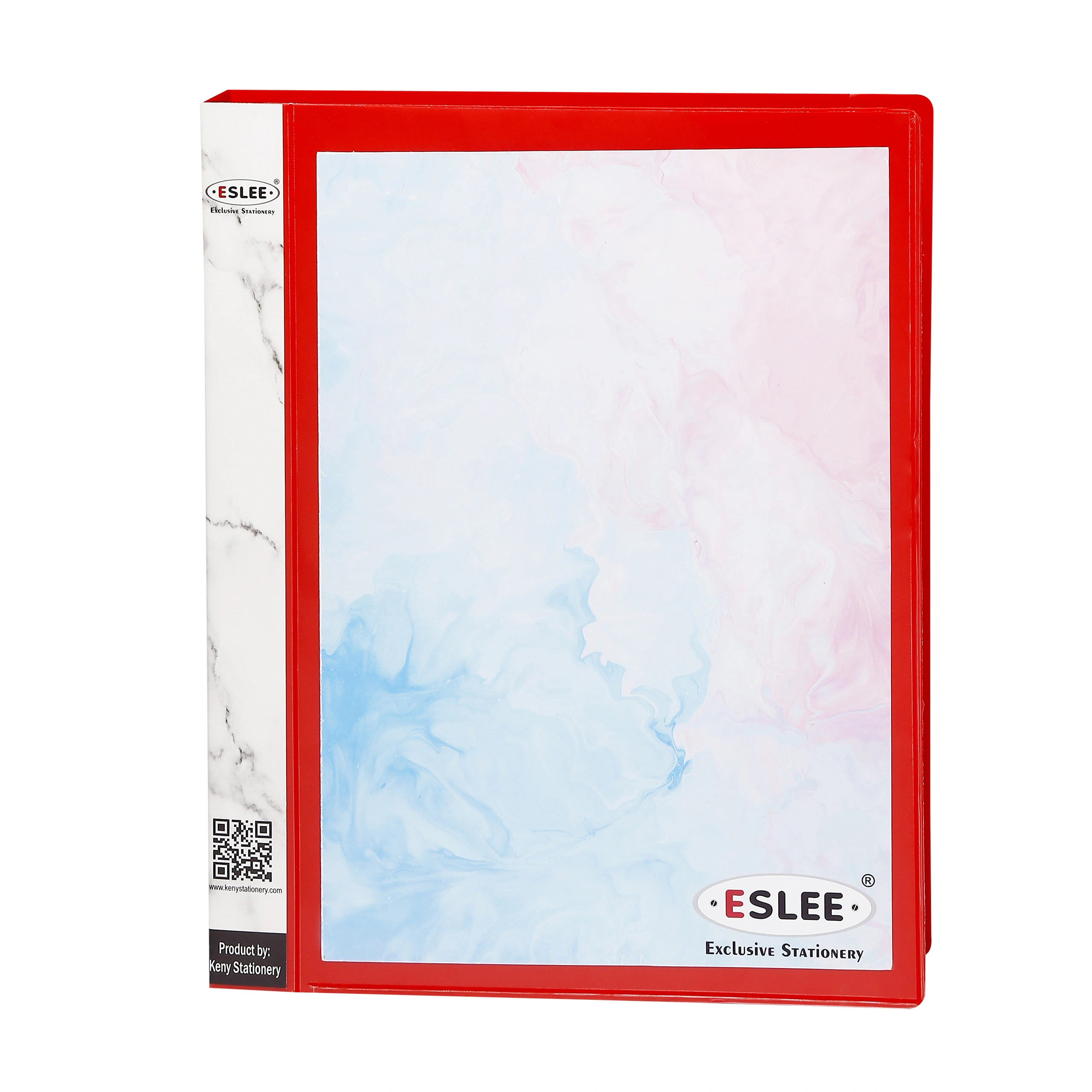 Eslee Ring Binder | Best for A4 Size Paper | 4D Shaped 25mm Rings | Front Pocket File | D Shaped Ring Clip | (EO64A44D25)-4D Shaped  With 25mm Rings-A4-Red-5