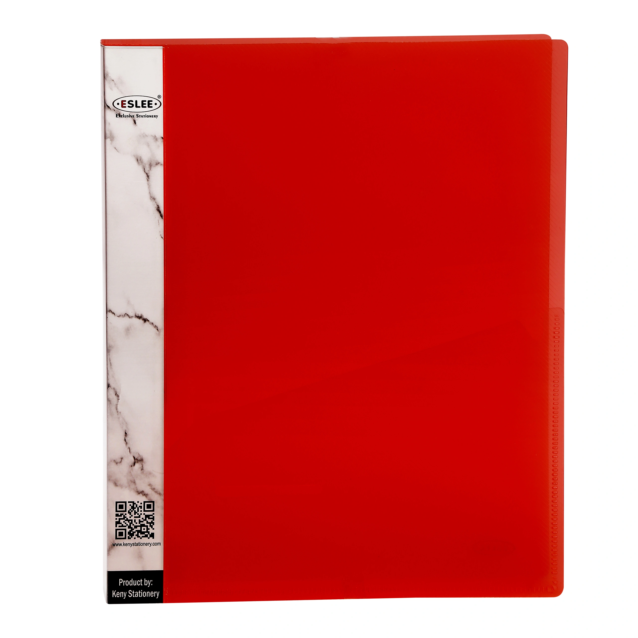 Eslee Ring Binder | Best for A4 Size Paper | Crossline Transparent Texture | 4D Shaped 25mm Rings | D Shaped Ring Clip | (EC53A44D25)-EC53A44D25Red