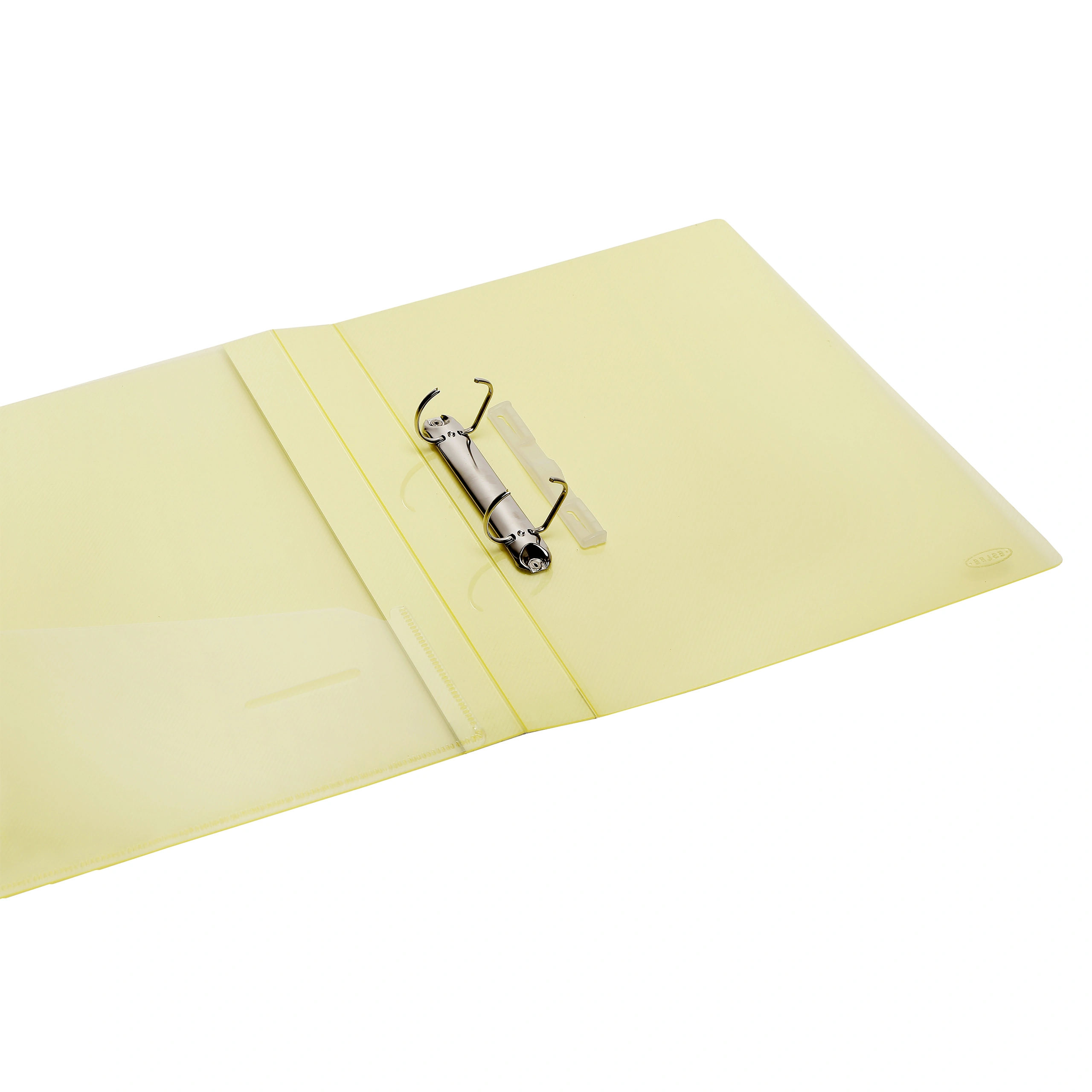 Eslee Ring Binder | Best for FC/ FS / Foolscap / Legal Size Paper | Crossline Transparent Texture | 2D Shaped 25mm Rings | D Shaped Ring Clip | (EC53FC2D25)-Yellow-FC-2D Shaped with 25mm Rings-1