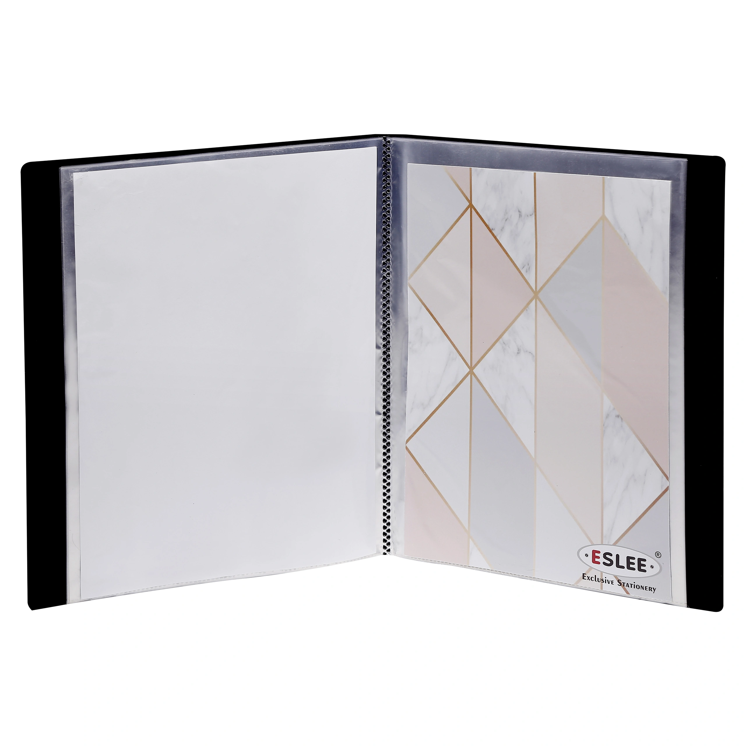 Eslee Display File | Leaves File | Best for A4 Size Paper | 10 Pockets Folder | (EO101A410)-Black-A4-10-3