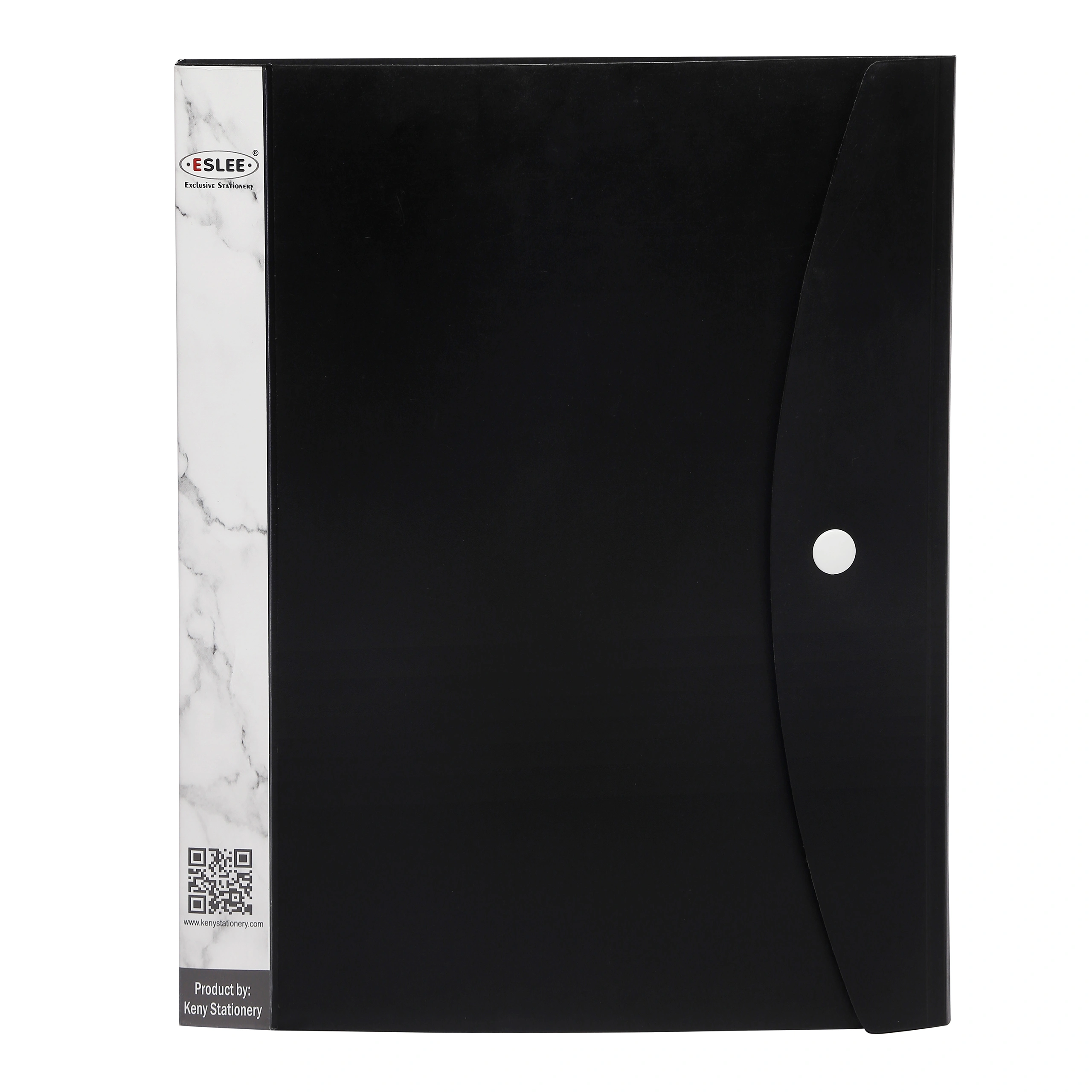 Eslee Display File | Leaves File | Best for FC / FS / Foolscap / Legal Size Paper | 10 Pockets Folder | with Button Flap | (EO112FC10)-EO112FC10Black