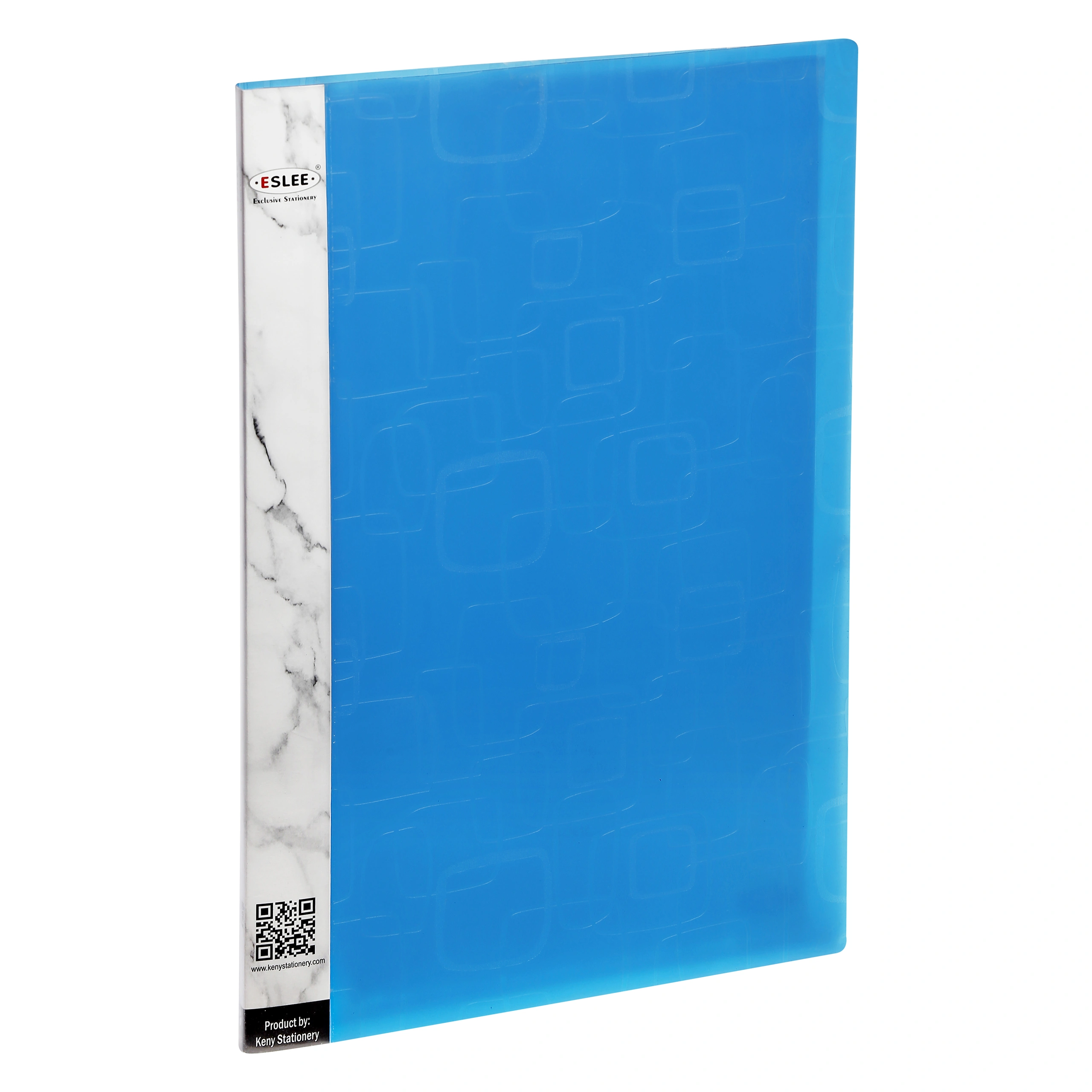 Eslee Display File | Leaves File | Best for A4 Size Paper | 40 Pockets Folder | with Square Cube Texture | (ESC101A440)-BLUE-A4-40-5