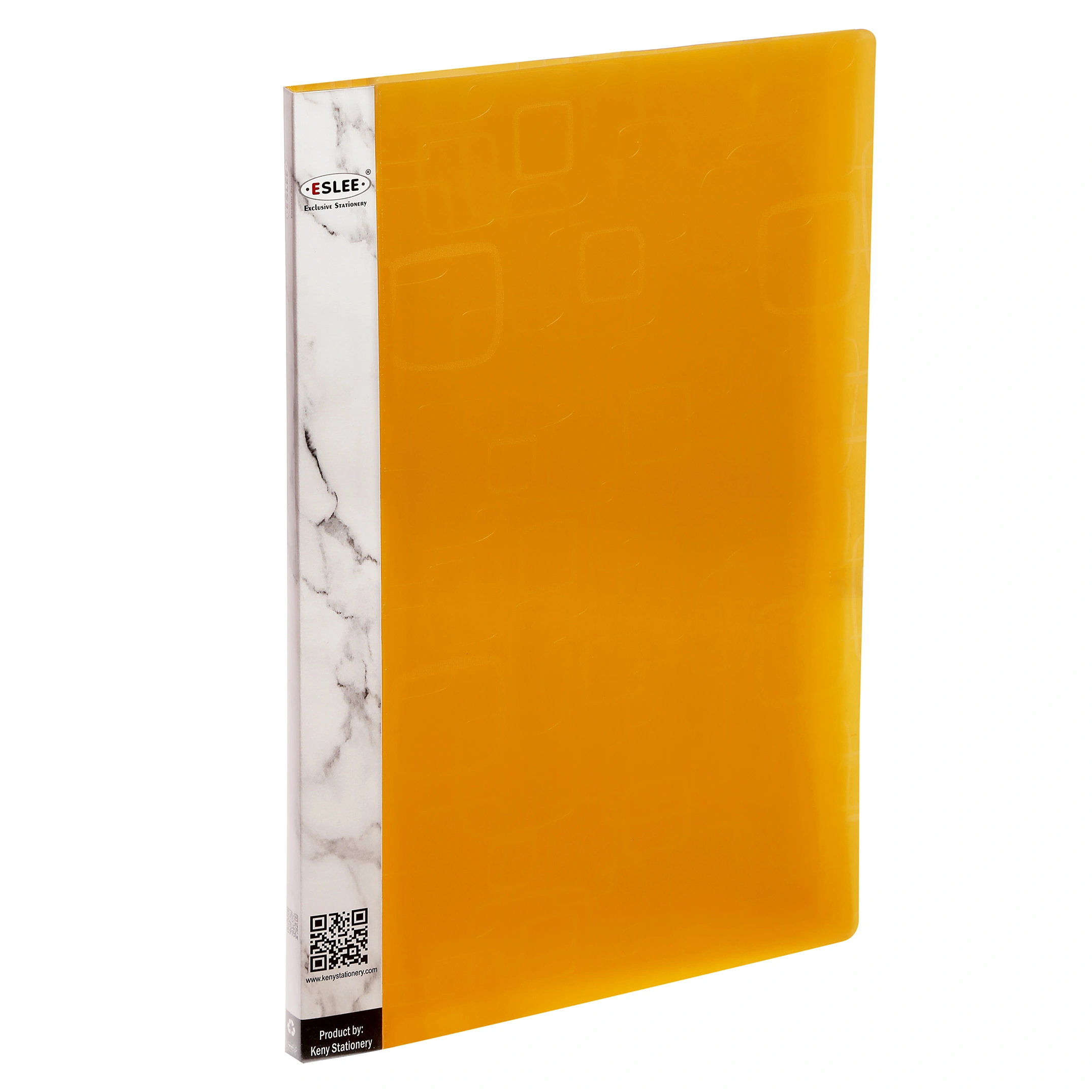 Eslee Display File | Leaves File | Best for FC / FS / Foolscap / Legal Size Paper | 40 Pockets Folder | with Square Cube Texture | (ESC101FC40)-ORANGE-FC-40-5