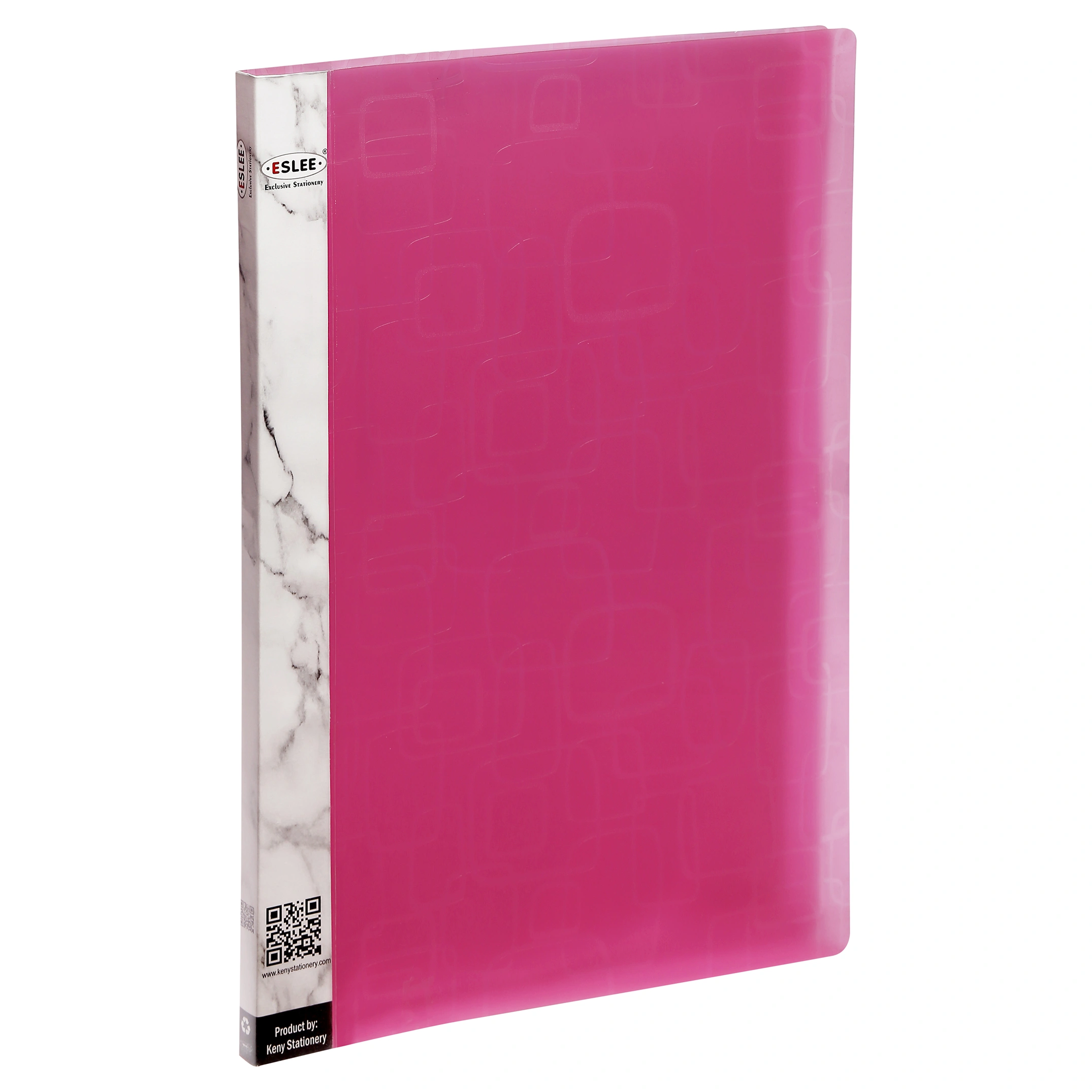 Eslee Display File | Leaves File | Best for A4 Size Paper | 30 Pockets Folder | with Square Cube Texture | (ESC101A430)-PINK-A4-30-5