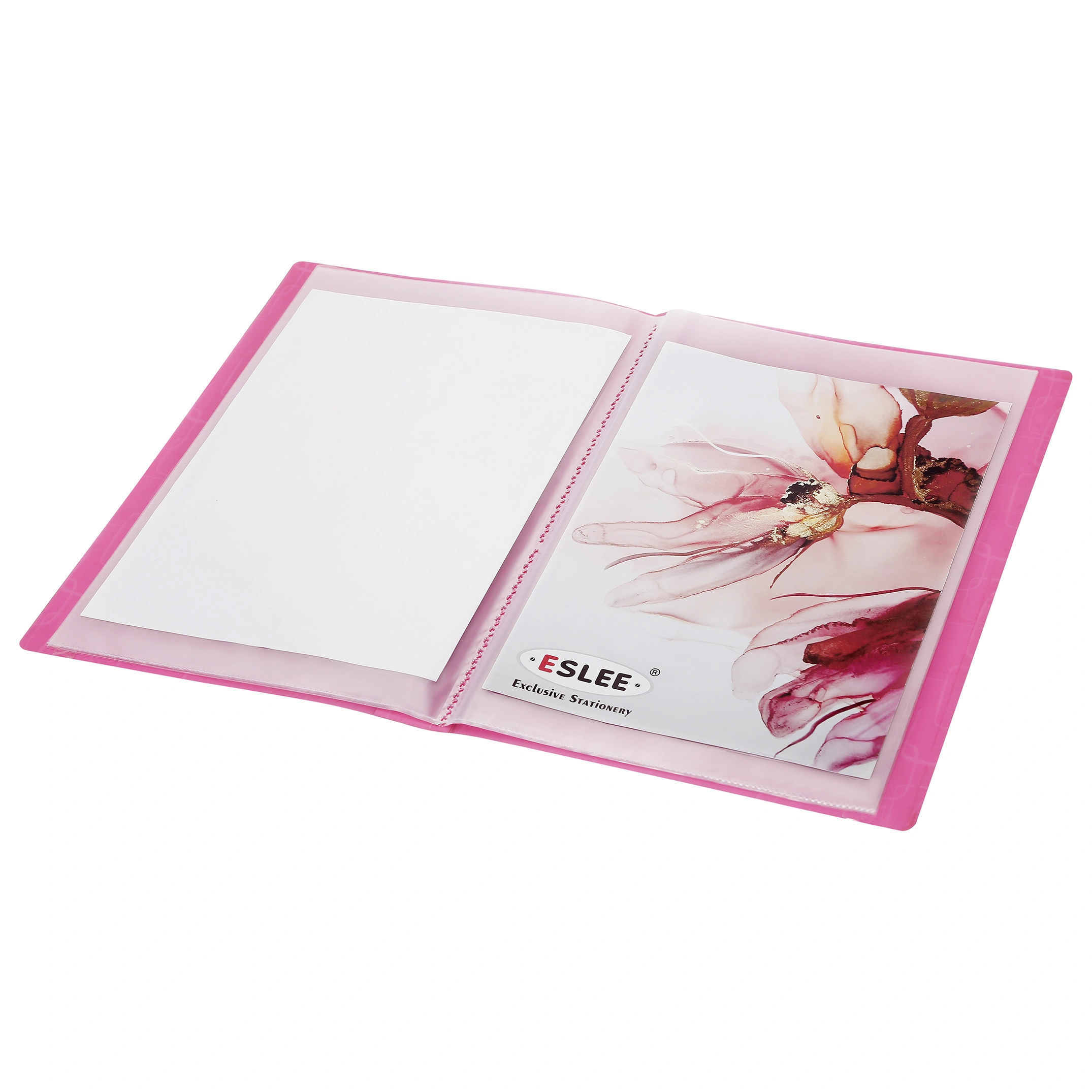 Eslee Display File | Leaves File | Best for A4 Size Paper | 30 Pockets Folder | with Square Cube Texture | (ESC101A430)-PINK-A4-30-3