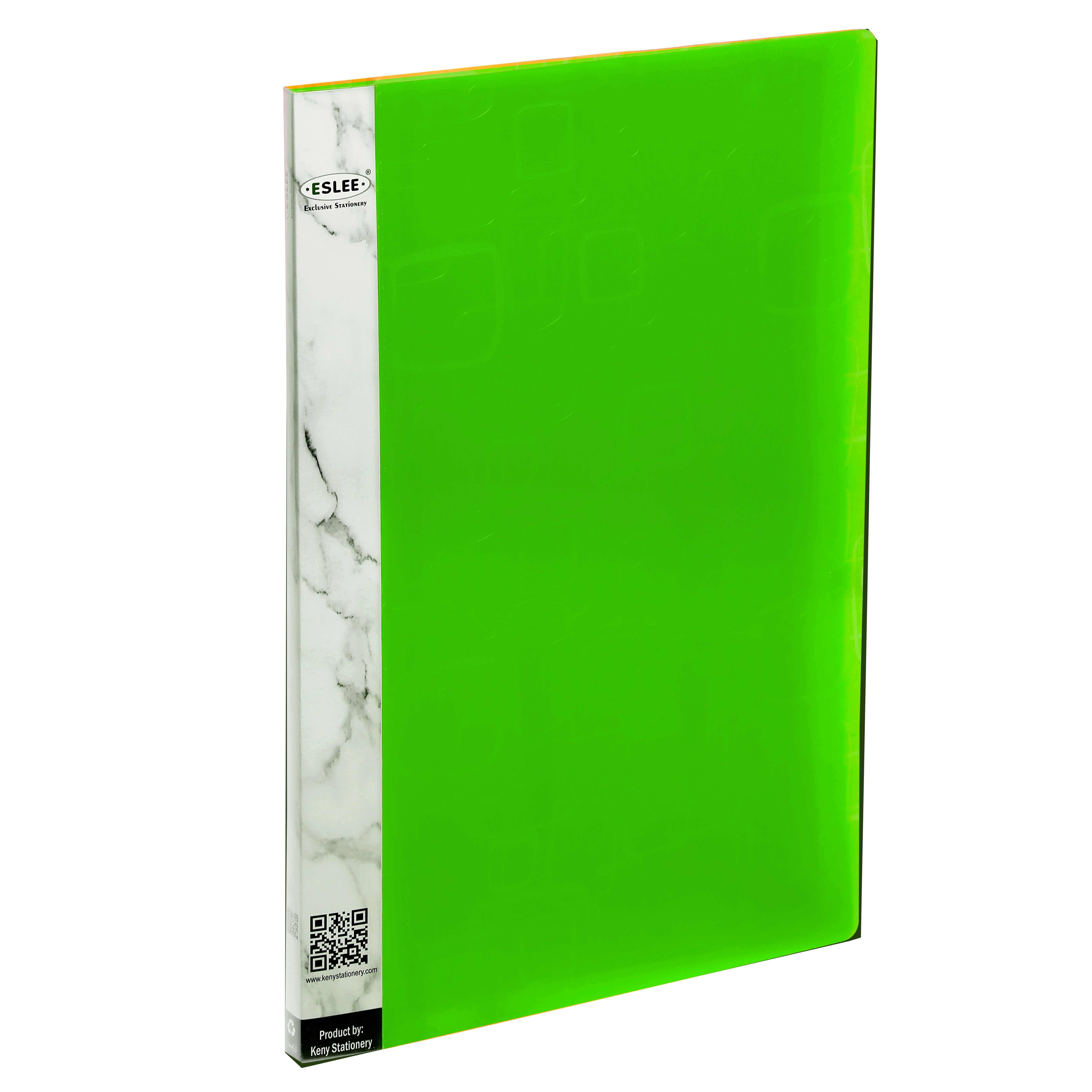 Eslee Display File | Leaves File | Best for A4 Size Paper | 10 Pockets Folder | with Square Cube Texture | (ESC101A410)-ESC101A410GREEN