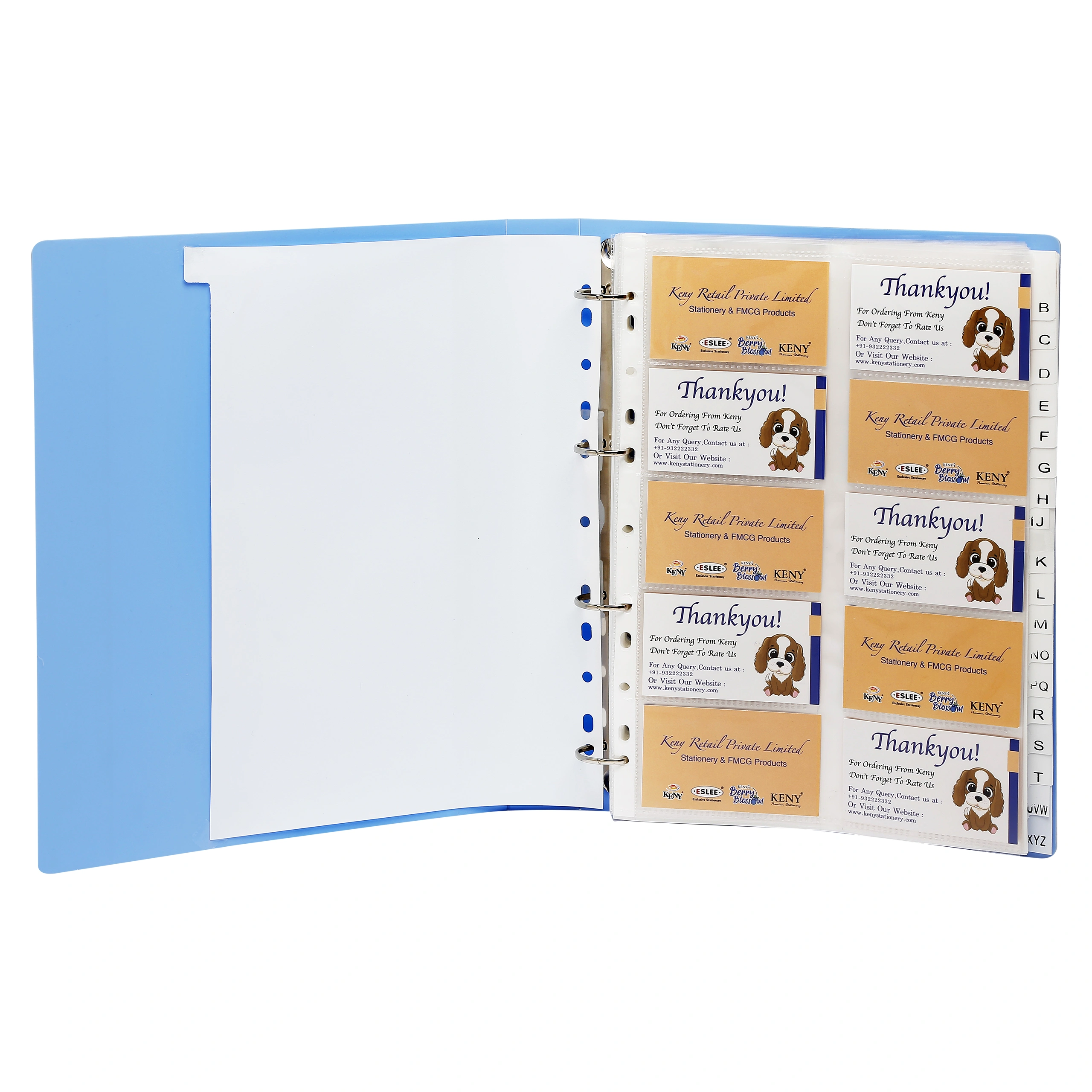 Eslee Business Card Holder | Visiting / Name Card Organizer | 10 Cards Sized Folder| 600 Pockets with Box |  - (EO130600B )-Blue-600  Cards with Box-1