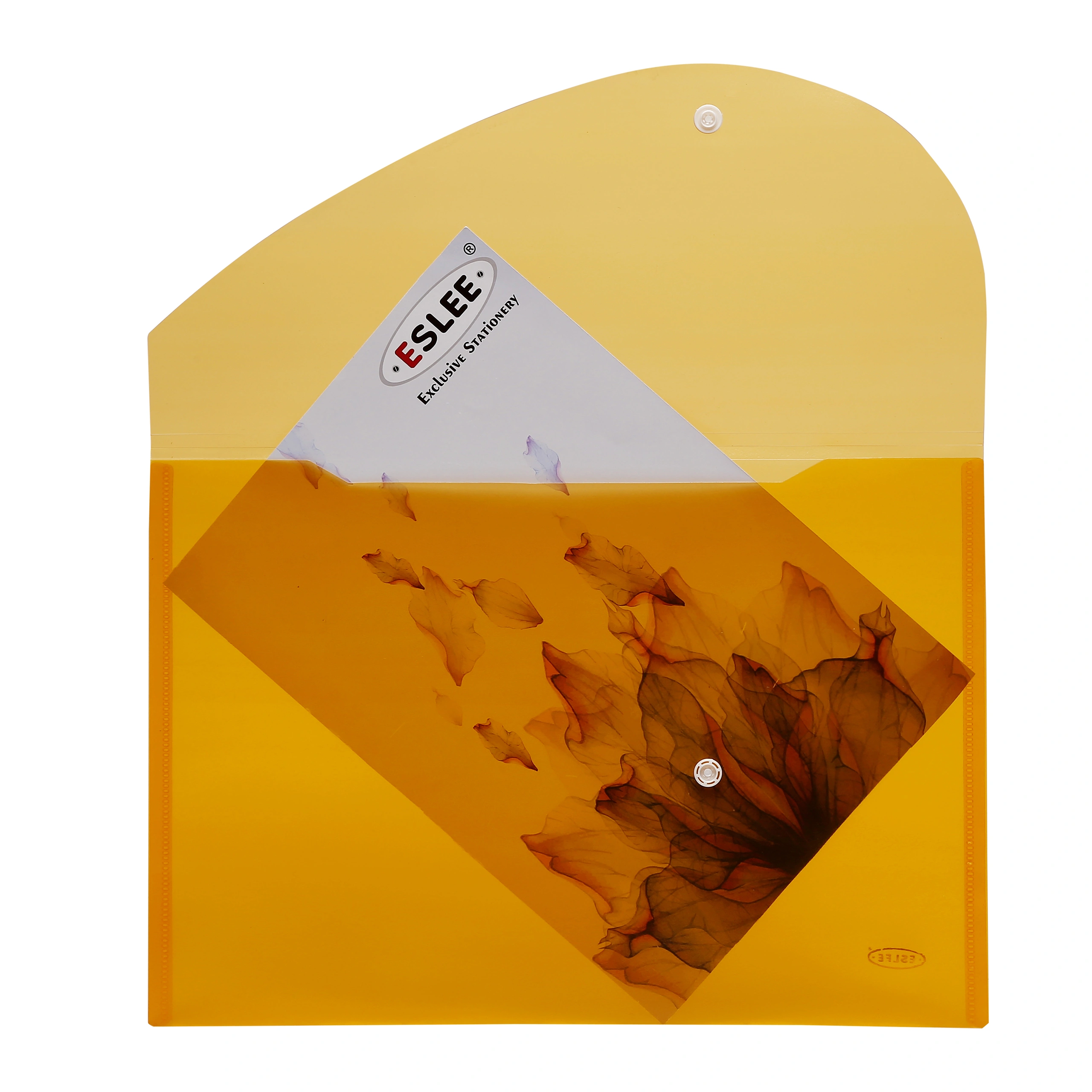 Eslee Transpartent Envelope File | Document Folder | Best for FC / FS / Foolscap / Legal Size | Plain Texture | Snap Button Closure |(ET261FC)-Orange-FC-1