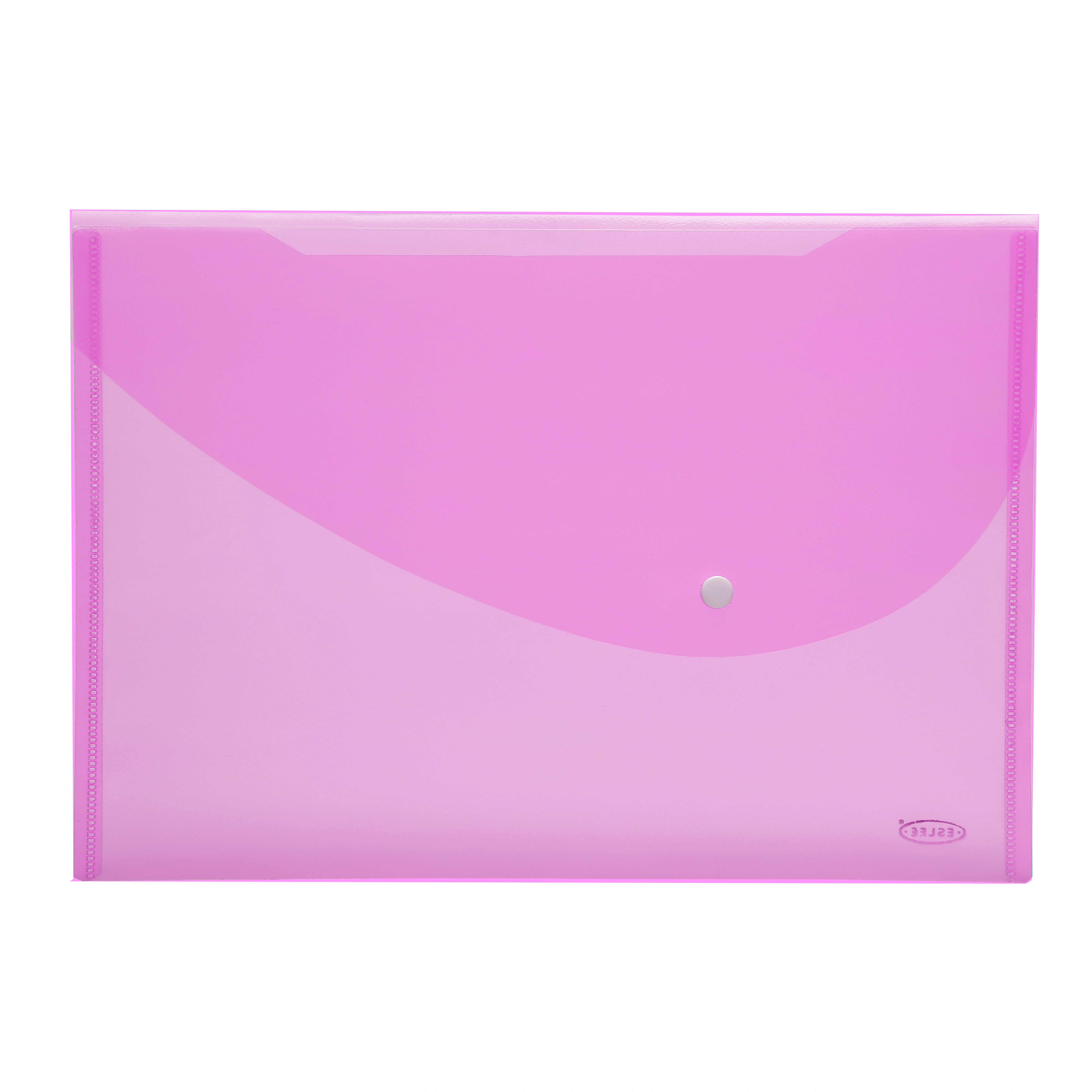 Eslee Transpartent Envelope File | Document Folder | Best for FC / FS / Foolscap / Legal Size | Plain Texture | Snap Button Closure |(ET261FC)-ET-261-FCPink