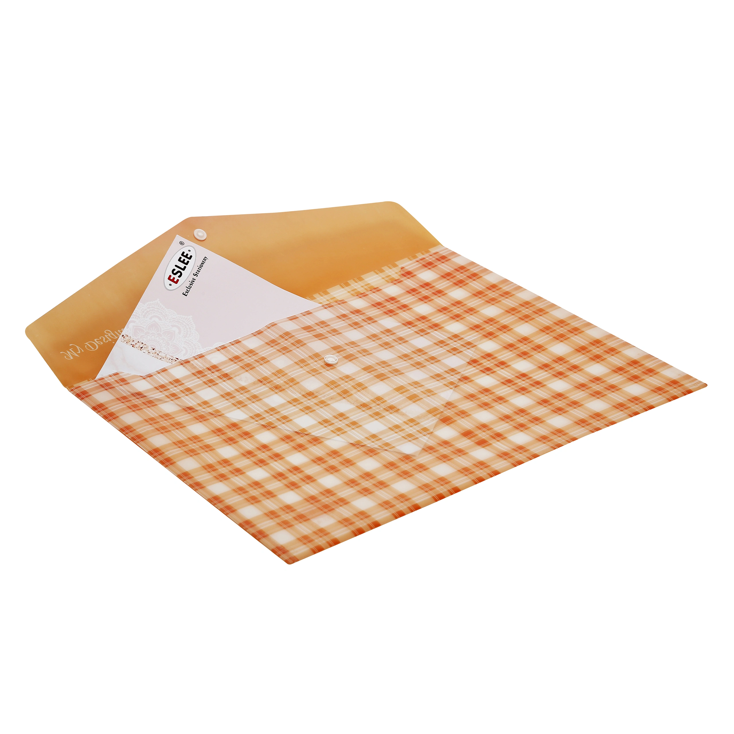 Eslee Envelope File | Artist Document Folder | Best for A3 Size | Printed Texture | Snap Button Closure |(EO275A3)-Orange-A3-1