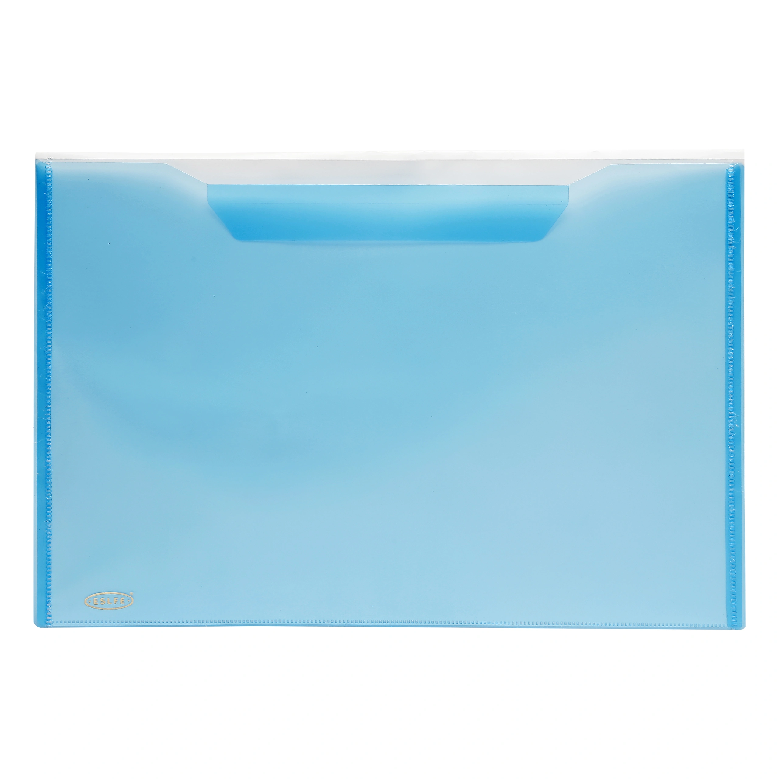 Eslee Transpaent Envelope File | Document Folder | Best for FC / FS / Foolscap / Legal Size | with Back Pocket | Snap Button Closure | (ET276FC)-Blue-FC-2