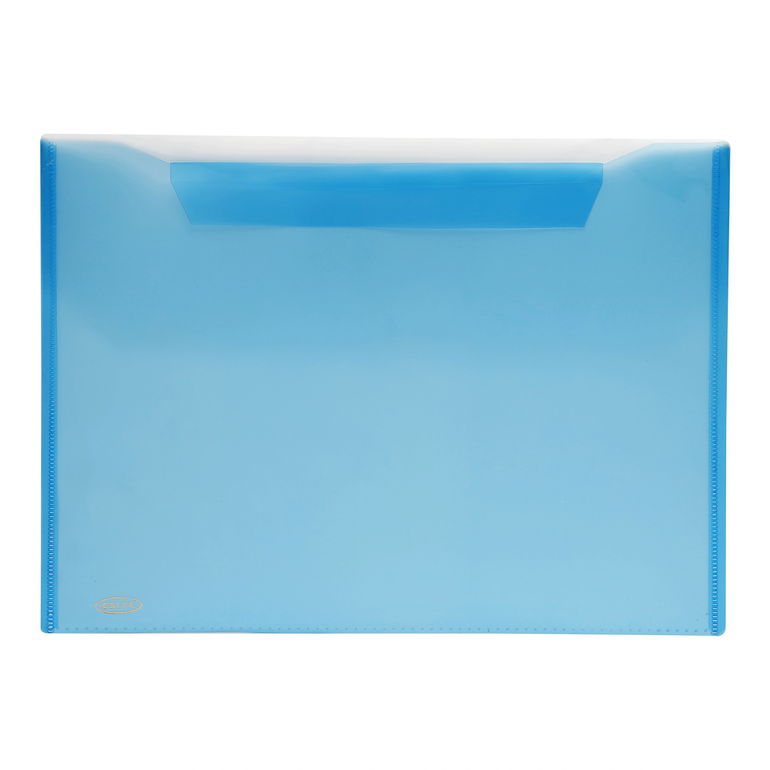 Eslee Transpaent Envelope File | Document Folder | Best for with FC / FS / Foolscap / Legal Size | with Back Pocket &amp; Window | Snap Button Closure | (ET277FC)-Blue-FC-3