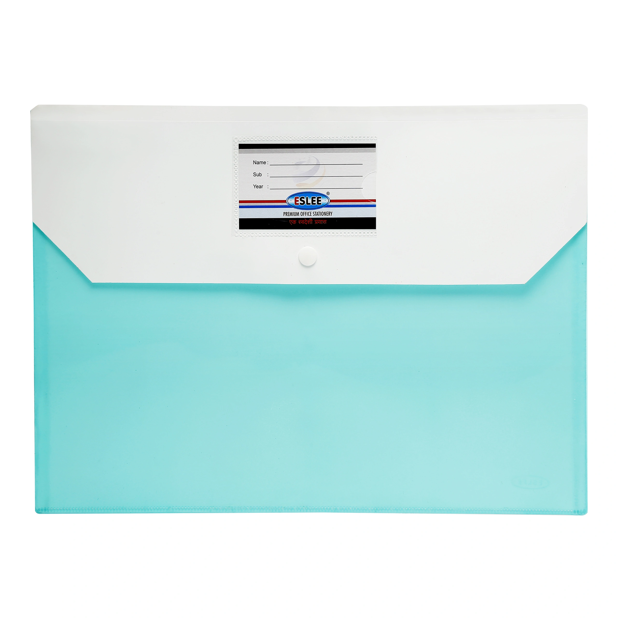 Eslee Transpaent Envelope File | Document Folder | Best for with FC / FS / Foolscap / Legal Size | with Back Pocket &amp; Window | Snap Button Closure | (ET277FC)-ET-277-FCGreen