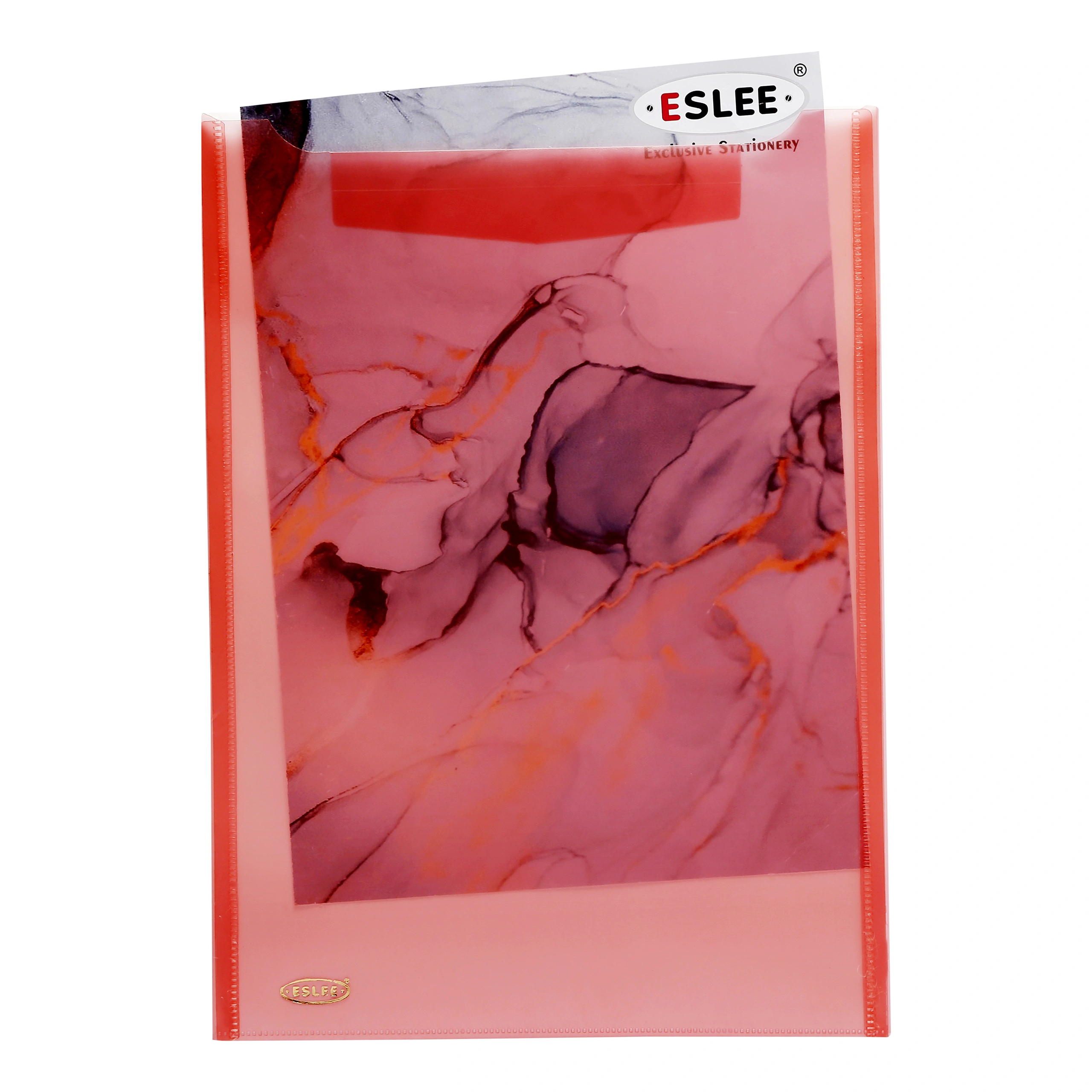 Eslee Transpaent Vertical Envelope File | Document Folder | Best for A4 Size | with Back Pocket | Snap Button Closure | (ET281A4 )-LightPink-A4-1