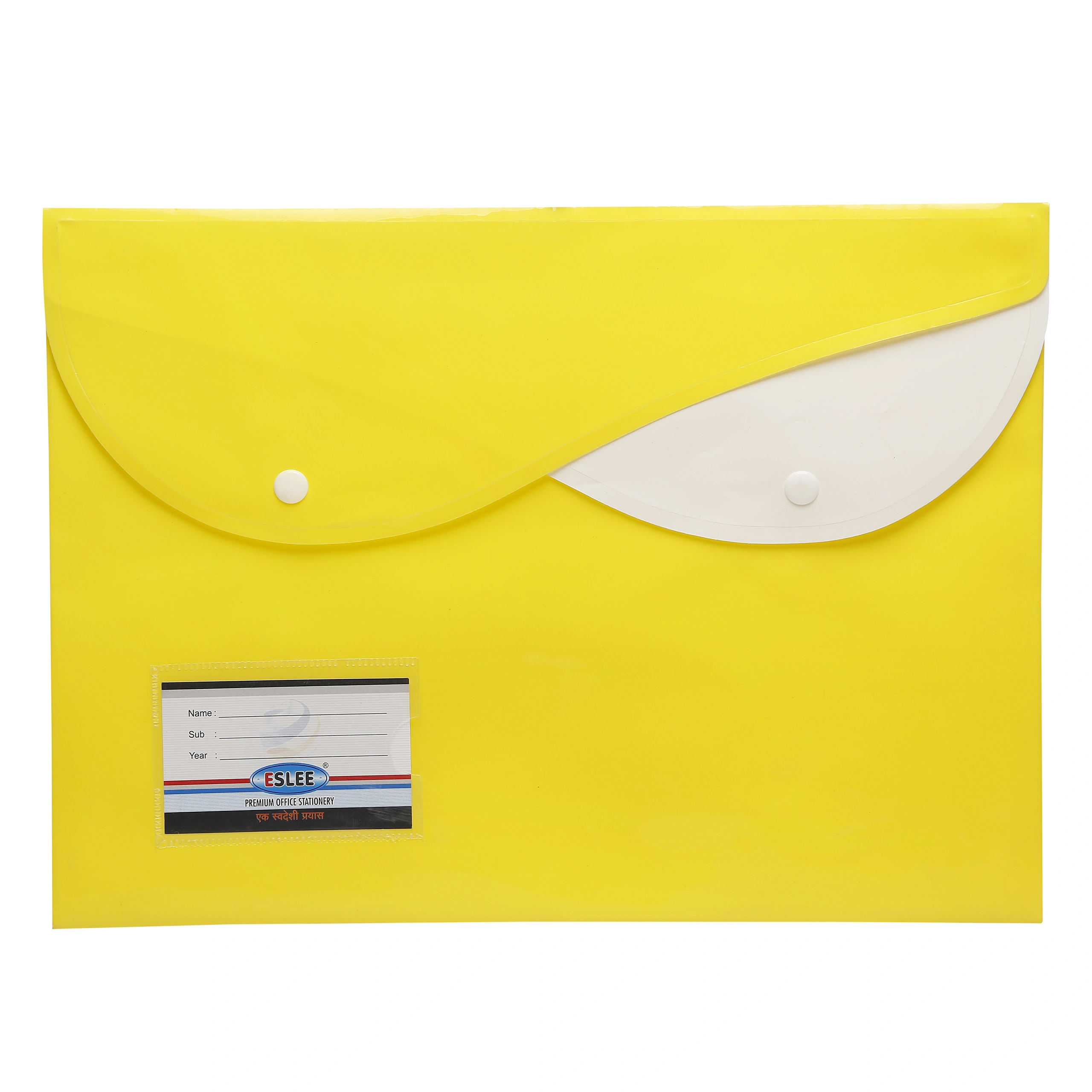 Eslee Rainbow Envelope File | Document Folder | Best for with FC / FS / Foolscap / Legal Size | with Dual Pocket | Snap Button Closure | (ER286FC)-ER-286-FCYellow