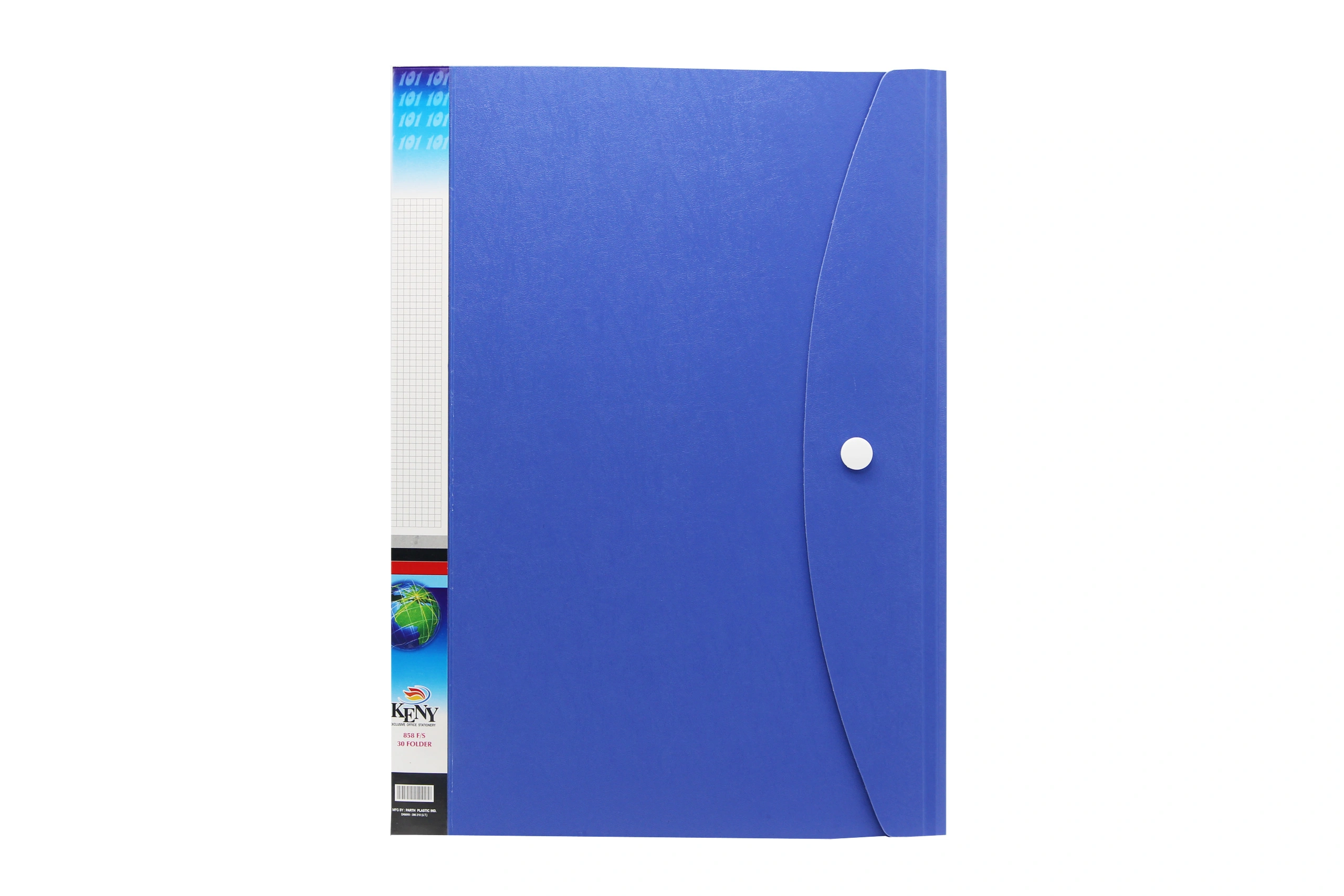 Keny Stationery Multi-utility Clear Leaf Display File | 20 Leaves or Folders | Best for FC Size Paper | Clear Book with Button Flap for Documents, Projects and Certificates | (858FC20F)-858F20FBLUE