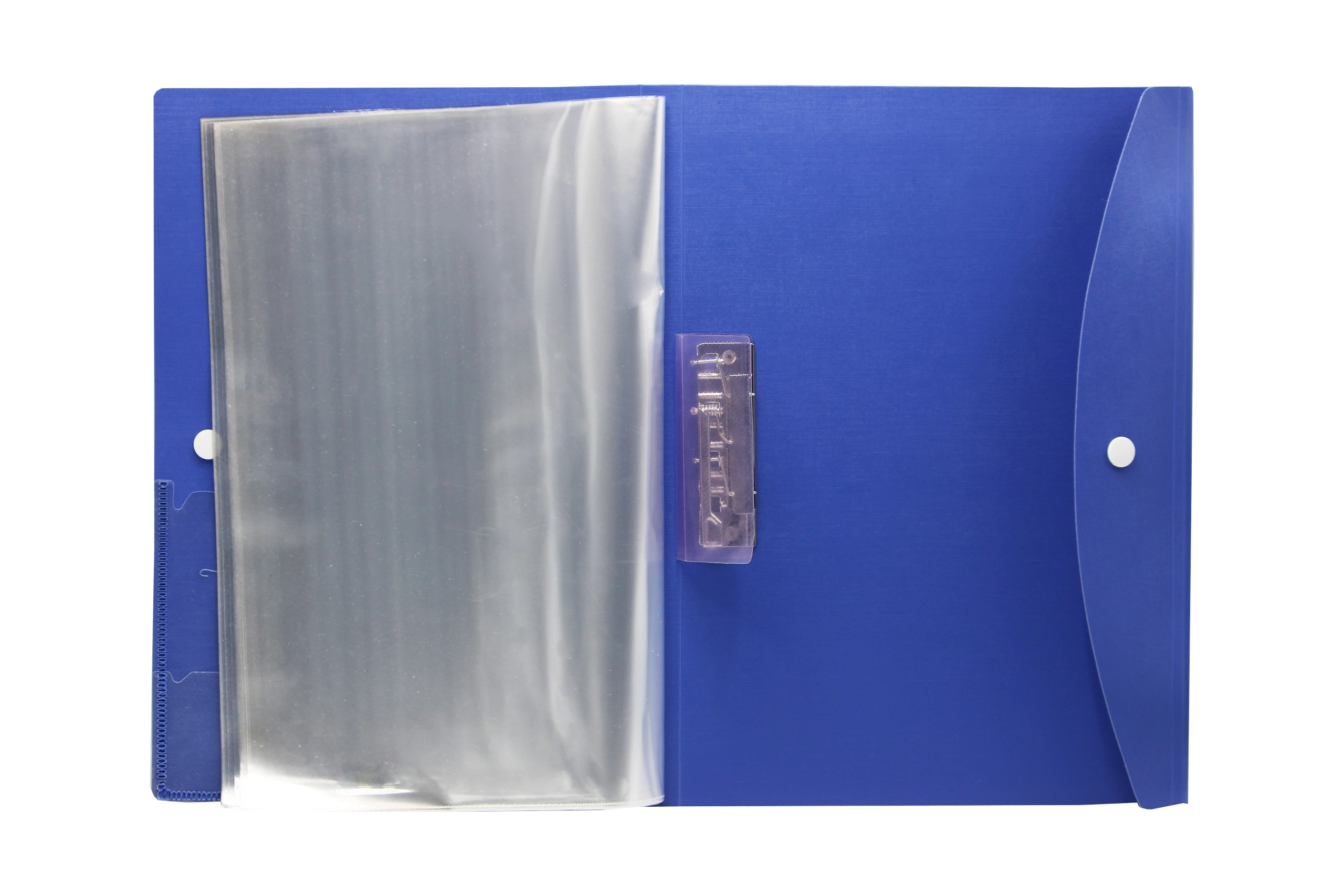 Keny Display File | Clear Leaves | Best for FC/ FS / Foolscap / Legal Size | 20 Folders | Plastic Clip | Button Flap | (858F/20F)-Blue-2
