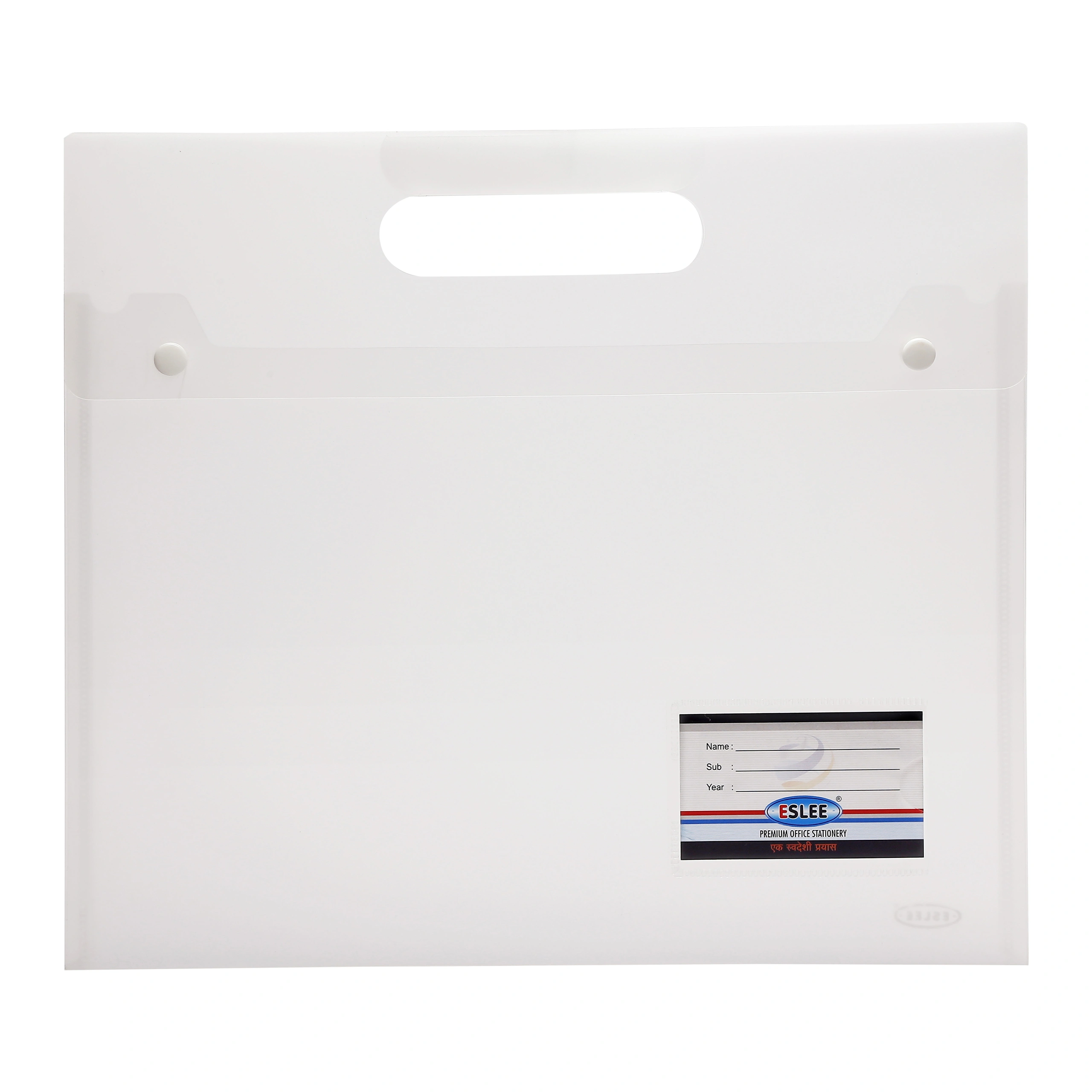 Eslee Envelope File | Document Folder | Best for FC / FS / Foolscap / Legal Size | Frosty Texture | with Handle &amp; Window | Snap Button Closure |(EF291FC)-EF-291-FCTransparent