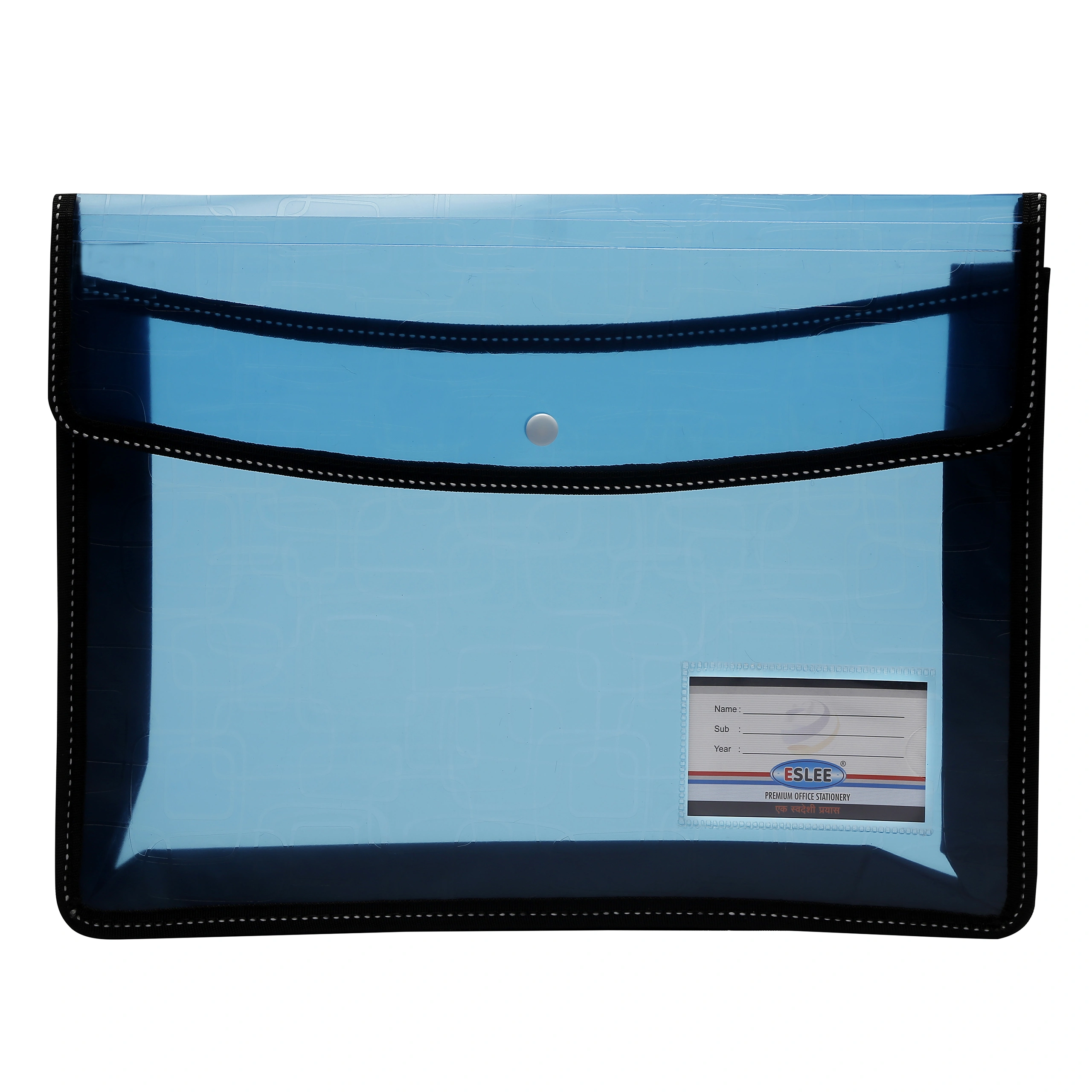 Eslee Crossline Envelope File | Document Folder | Best for FC / FS / Foolscap / Legal Size | Square Cube Texture | Snap Button Closure |  (ESC311FC)-Blue-FC-2