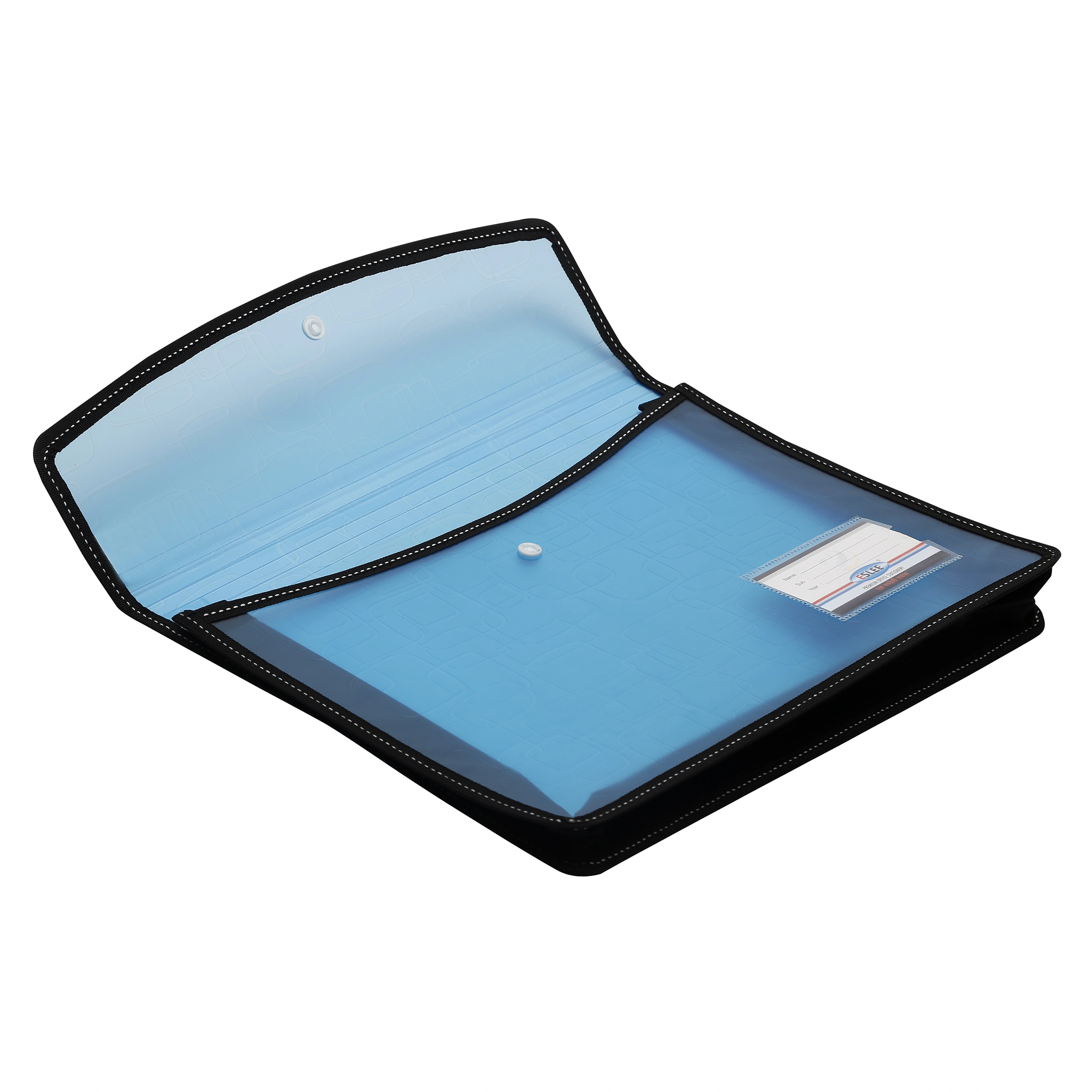 Eslee Crossline Envelope File | Document Folder | Best for A4 Size | Square Cube Texture | Snap Button Closure |- (ESC311A4)-Blue-A4-3