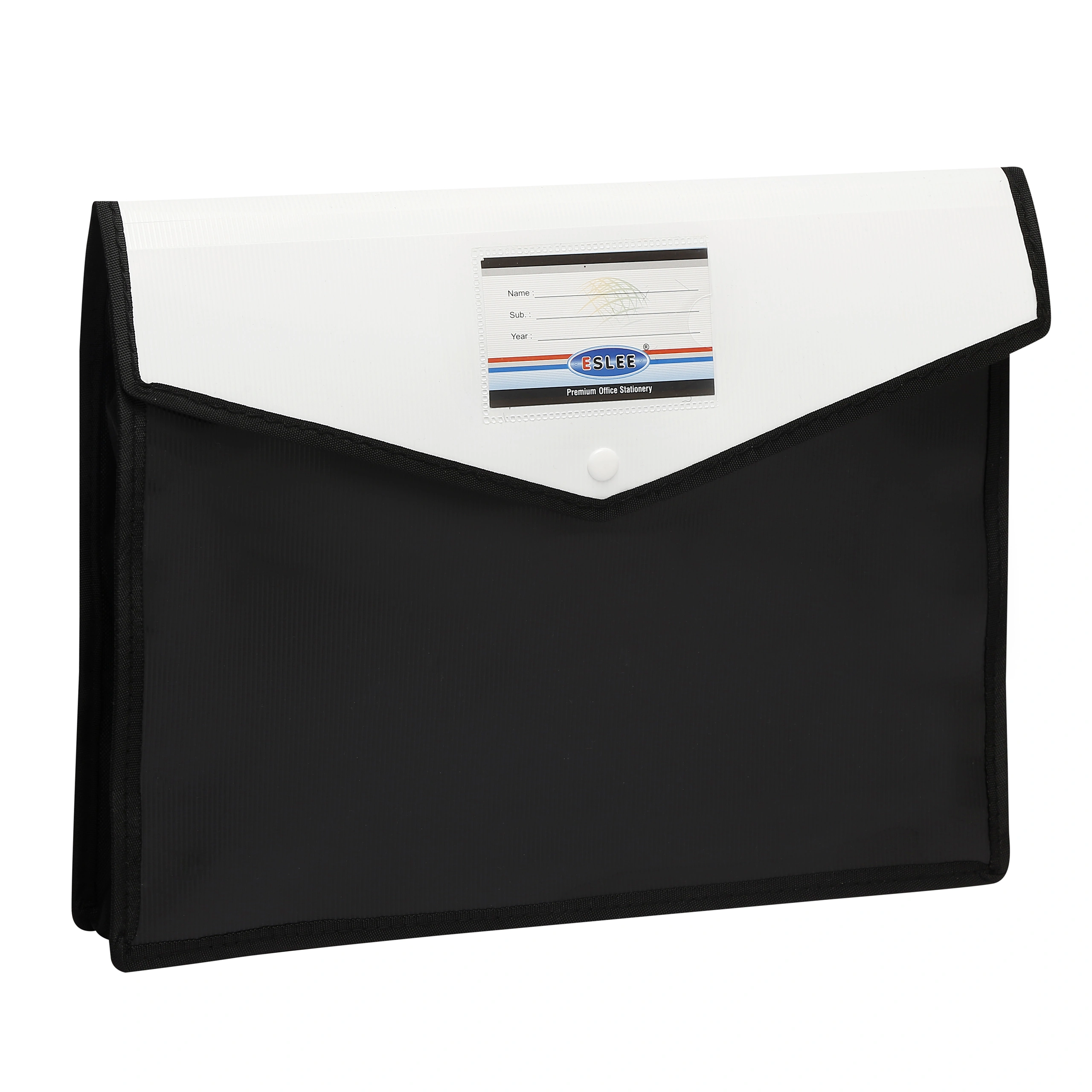 Eslee Envelope File | Document Folder | Best for FC / FS / Foolscap / Legal Size | Dual Colour | Snap Button Closure | Black &amp; White - (EO316FC Black &amp; White)-EO-316-FC-2WhiteandBlack