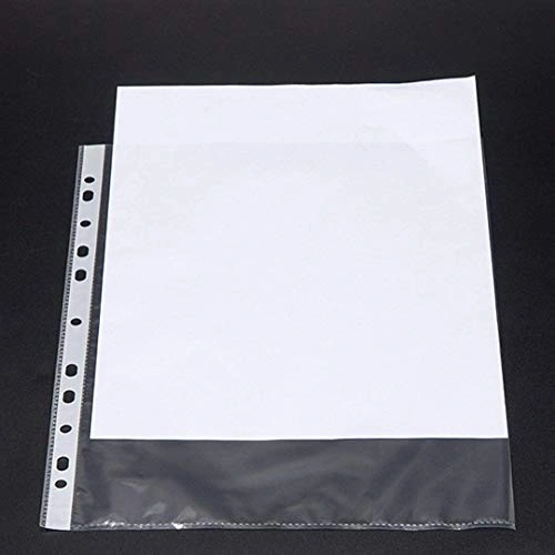 Keny Sheet Protector | Clear Leafs | Best For FC/ FS / Foolscap / Legal Size Paper | 11 Punched Holes | 200 Microns |  Pack of 50 (810 SPF 200)-Transparent-1