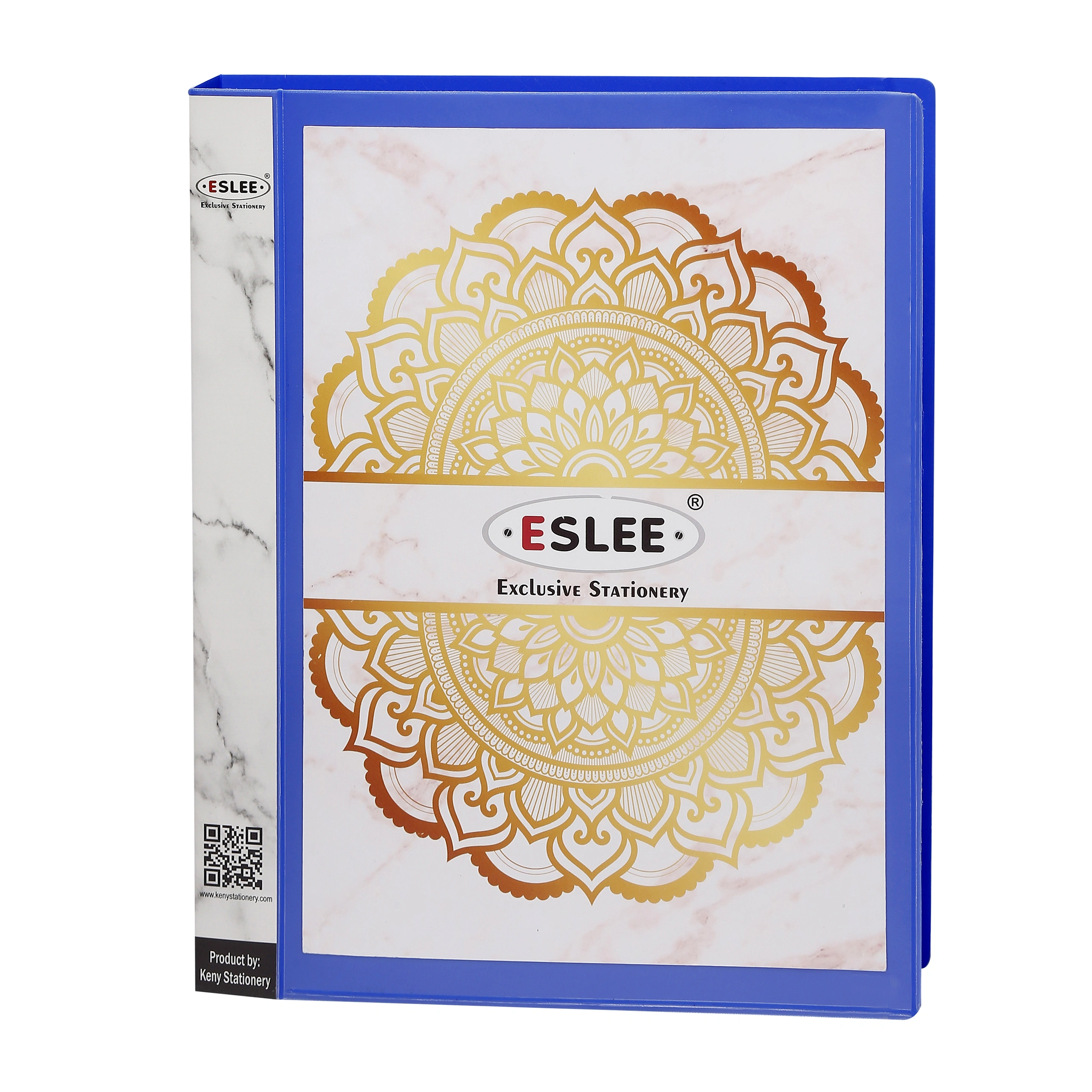 Eslee Ring Binder | Best for FC Size Paper | 2D Shaped 25mm Rings | Front Pocket File | D Shaped Ring Clip | (EO64FC2D25 )-2D Shaped with 25mm Rings-FC-DarkBlue-5