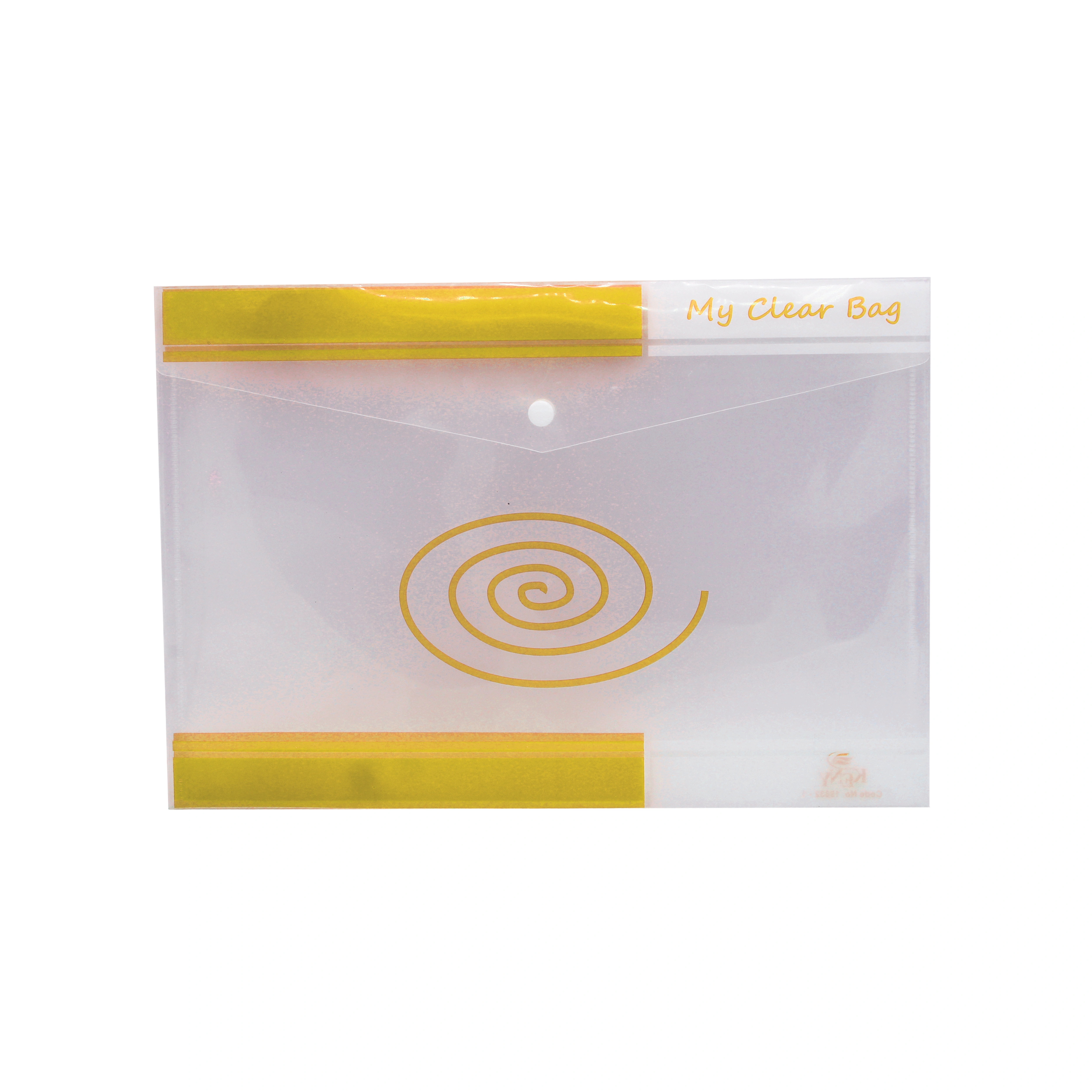 Keny My Clear Bag | Envelope Folder | Best for FC/ FS / Foolscap / Legal Size Paper | Designer | (15832F)-15832YELLOW