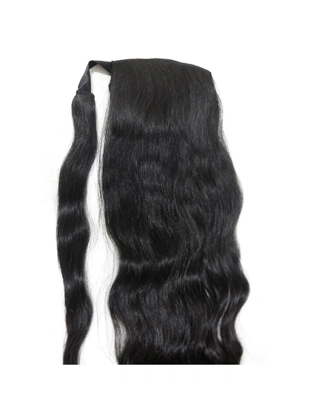 Cadenza Ponytail Hair Extensions Length 20 Inches-Straight/Wavy-Natural Black-1