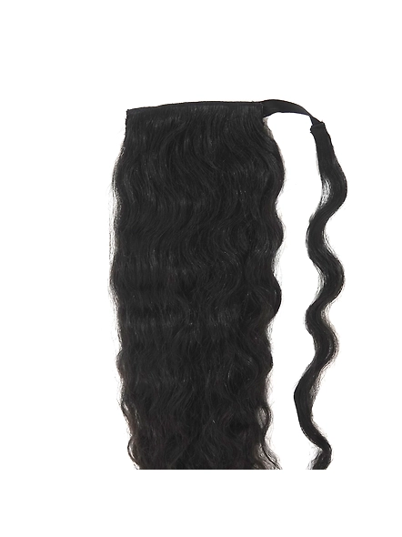 Cadenza Ponytail Hair Extensions Length 24 Inches-Straight/Wavy-Natural Black