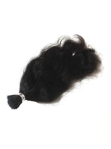 Cadenza Hair  I-Tip Hair Extensions Length 12 Inches-Straight/Wavy-Natural Black-1