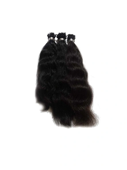Cadenza Hair  I-Tip Hair Extensions Length 14 Inches-Straight/Wavy-Natural Black-1
