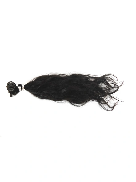 Cadenza Hair  I-Tip Hair Extensions Length 18 Inches-Straight/Wavy-Natural Black-2