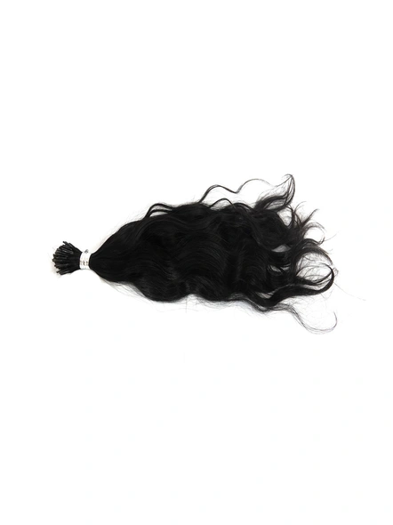 Cadenza Hair  I-Tip Hair Extensions Length 18 Inches-Straight/Wavy-Natural Black-3