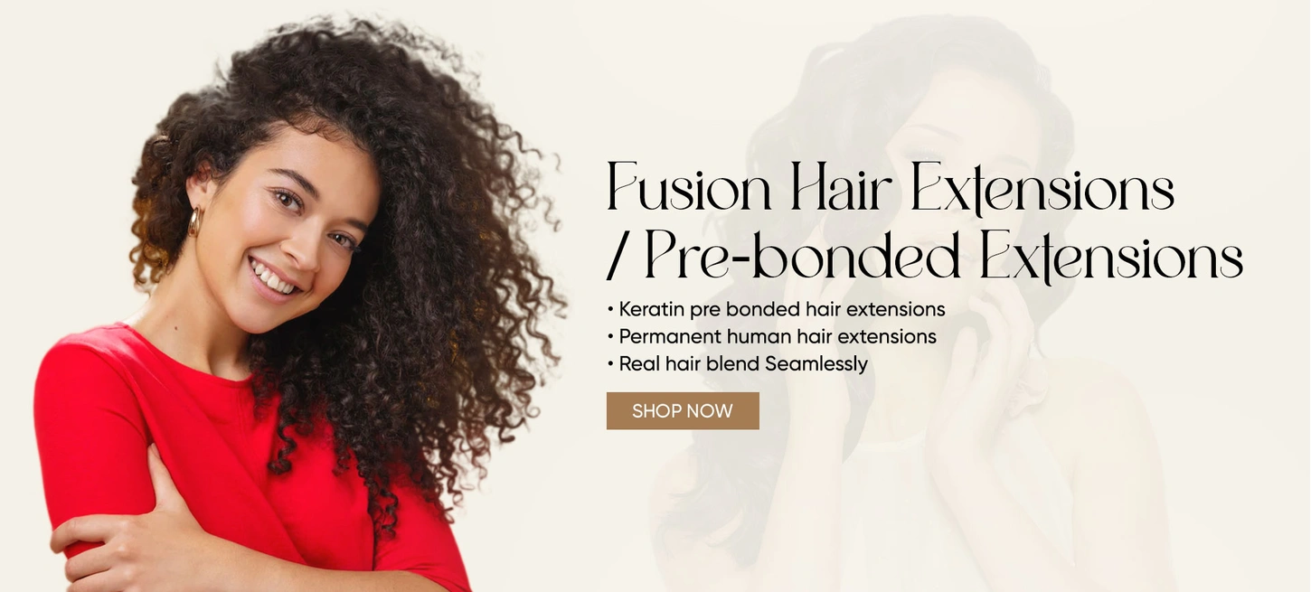 Fusion hair extension product displayed for seamless integration and natural appearance