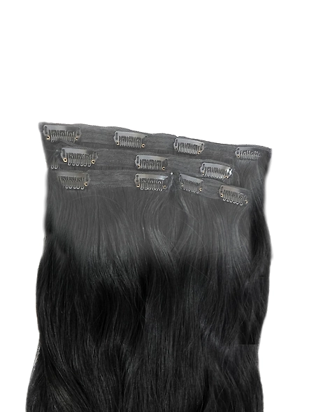 Cadenza Clip-in Hair Extensions Length 20 Inches-Natural Black-1